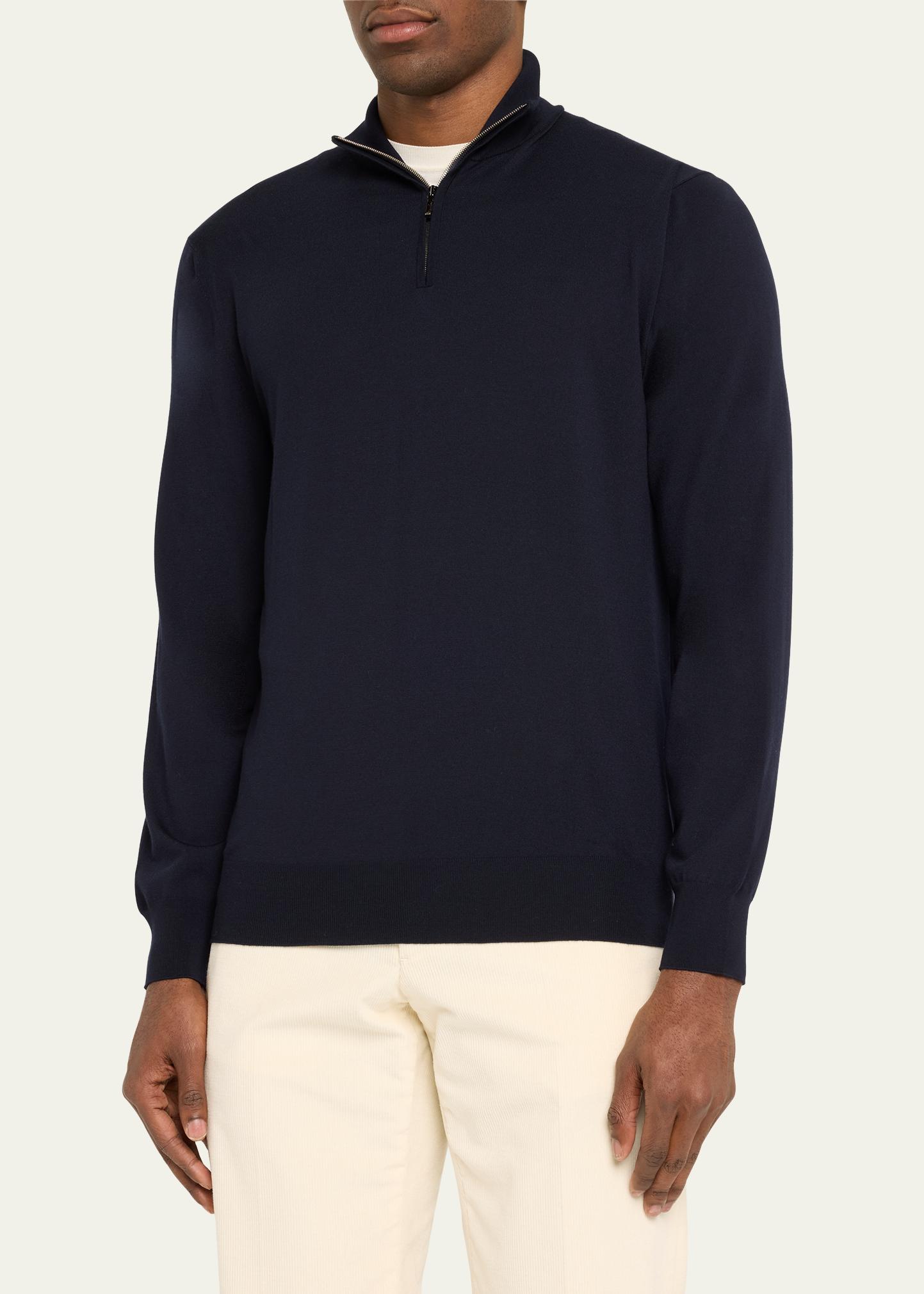 Loro Piana Men's Gift Of Kings Wool Quarter-Zip Sweater - Bergdorf