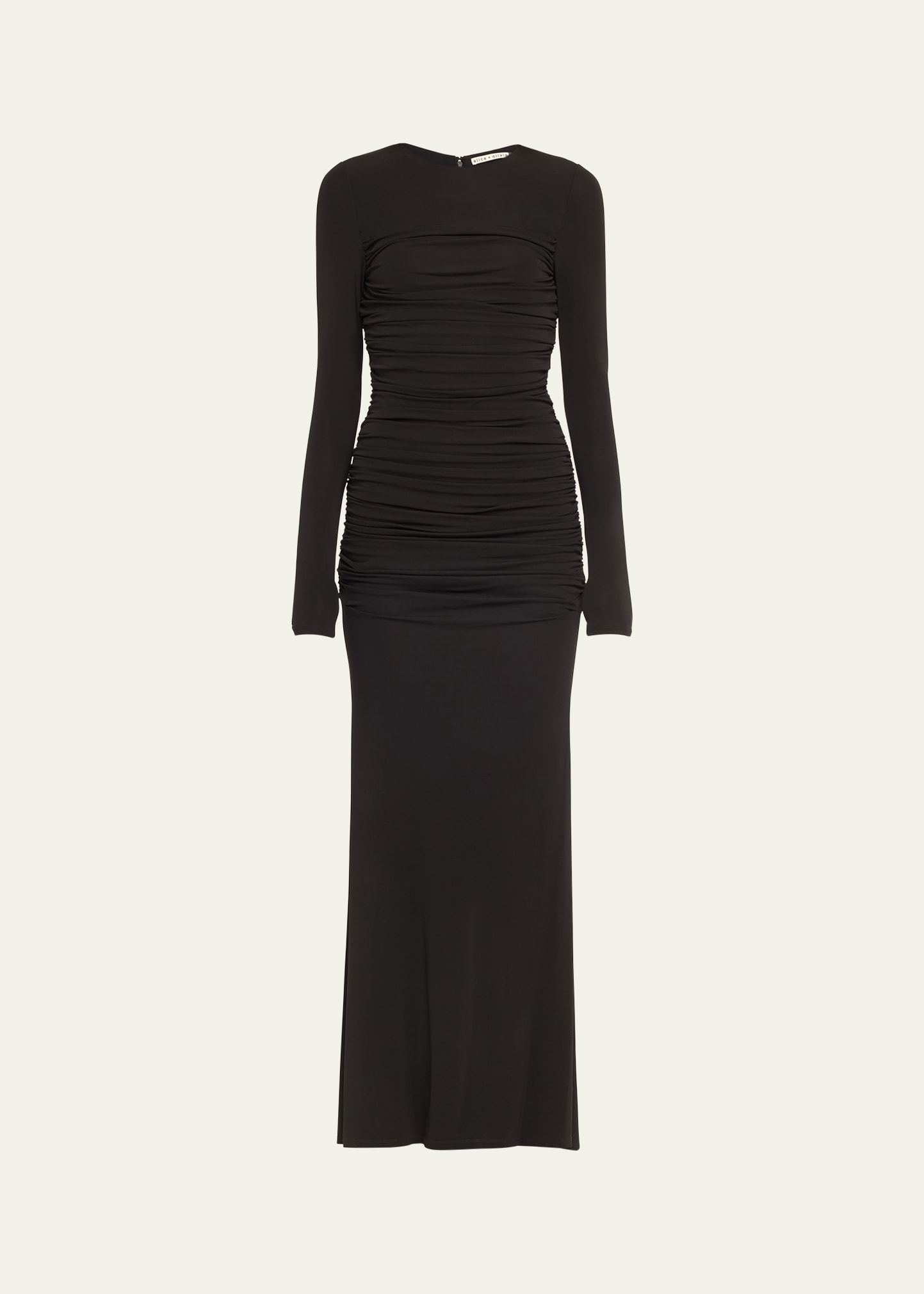 ALICE + OLIVIA Katherina Long-Sleeve Ruched Jersey Maxi Dress - Bergdorf  Goodman