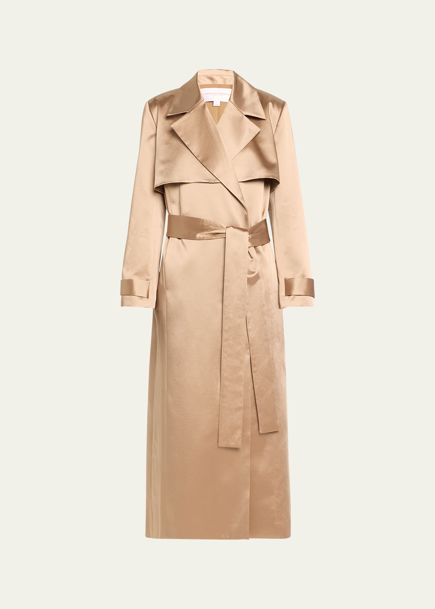 Satin trench outlet coat