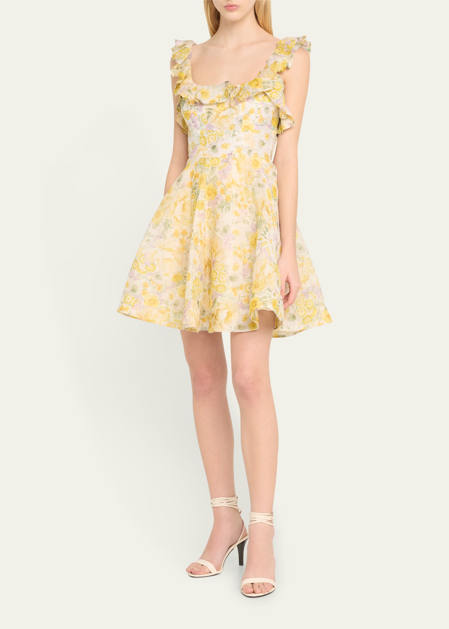 Zimmermann Harmony Frilled Floral Mini Dress - Bergdorf Goodman