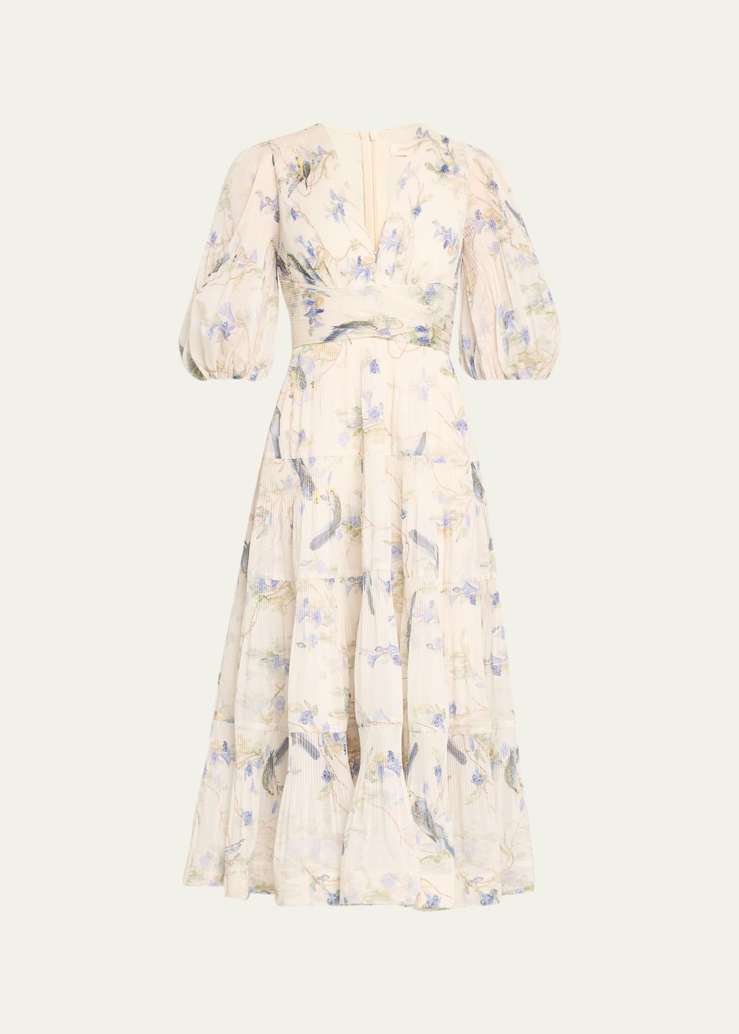 long sleeve floral print midi dress Floral Long Sleeve Midi Dress
