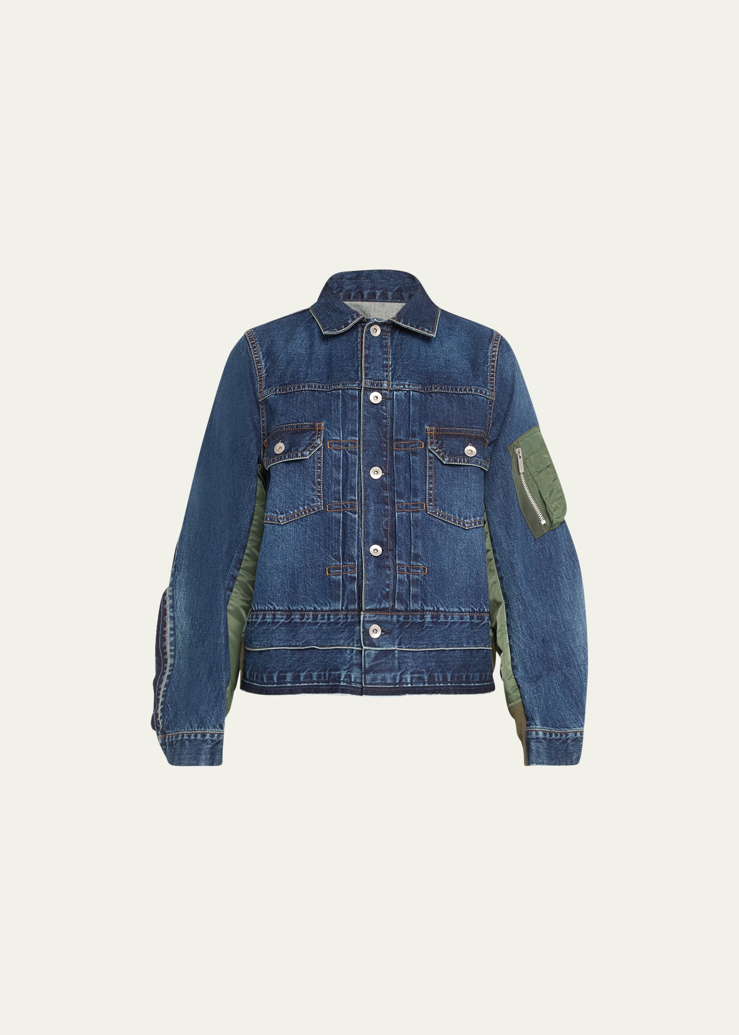 SACAI Nylon Back Denim Jacket