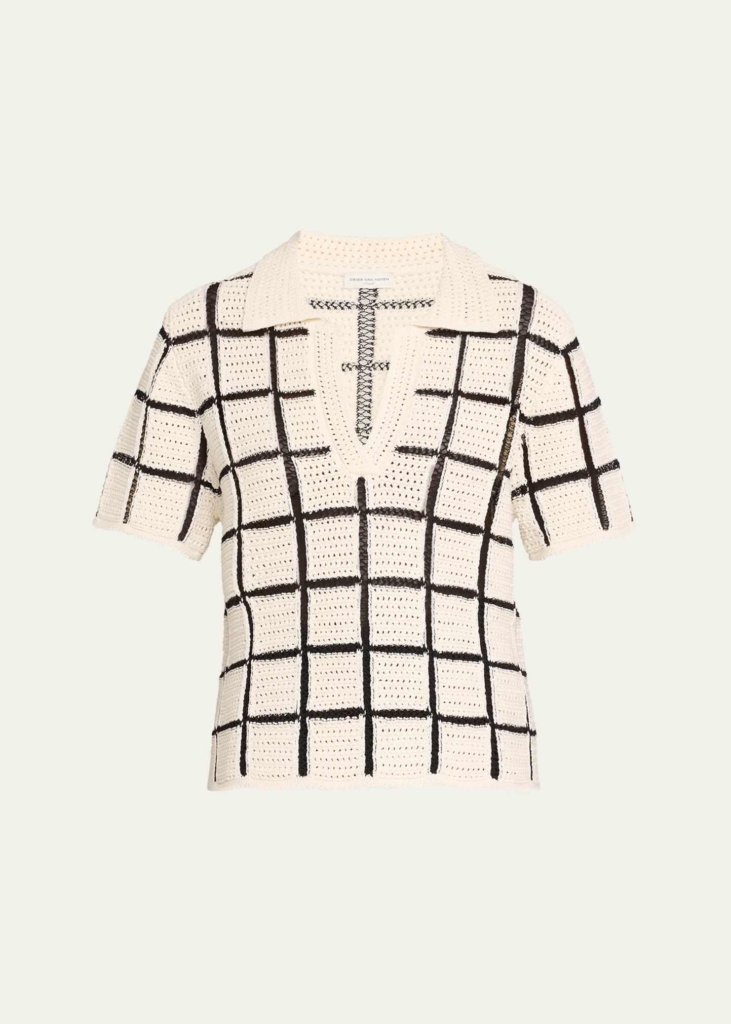Dries Van Noten Tiramisu Knit Polo Top - Bergdorf Goodman