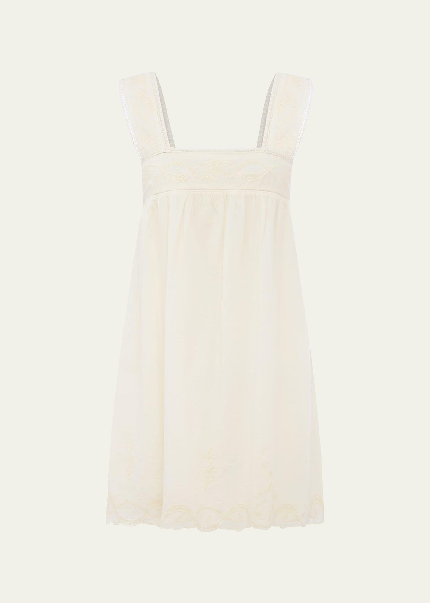 Posse Mylah Square-Neck Embroidered Mini Dress - Bergdorf Goodman