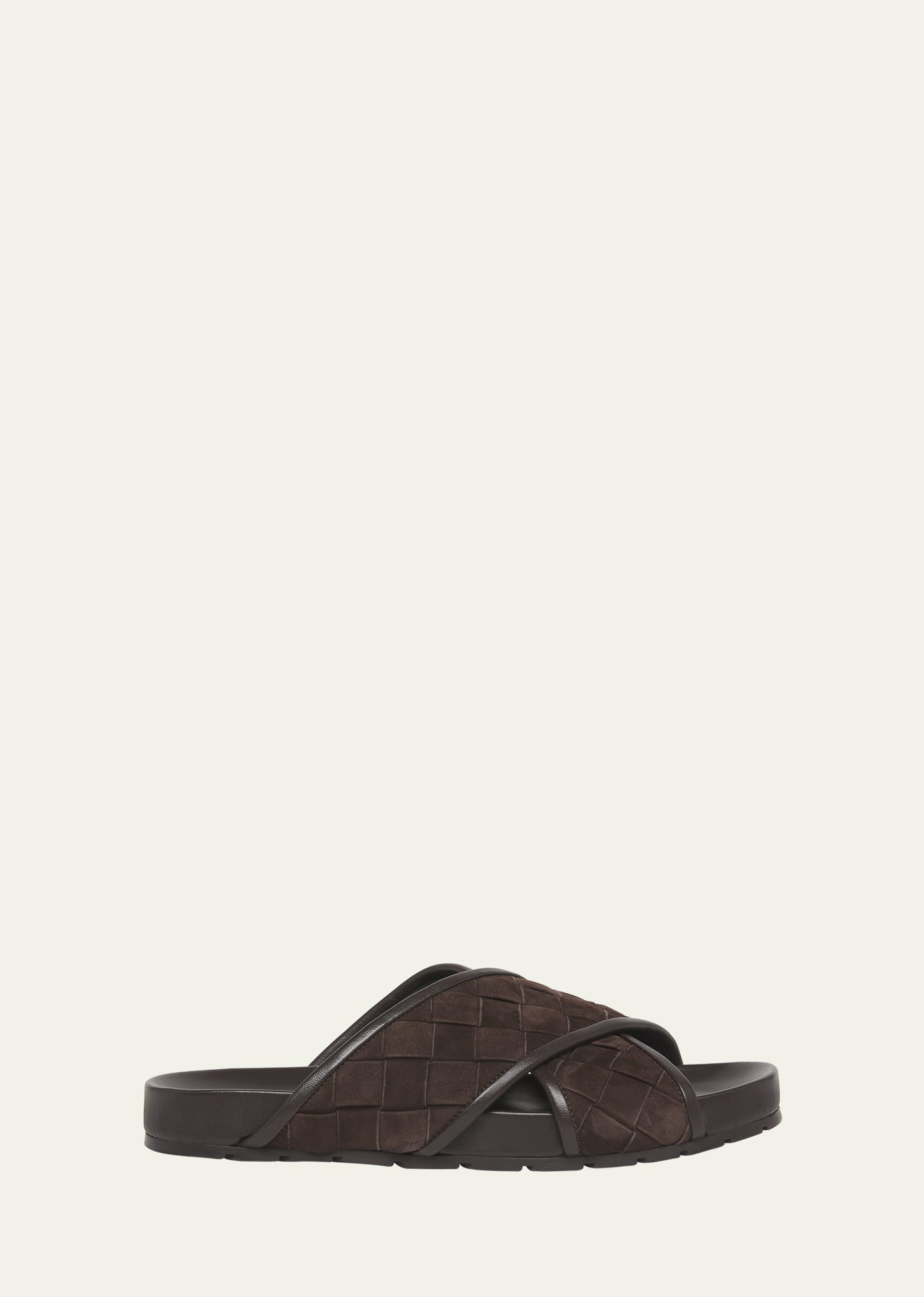【Bottega Veneta】タリック イントレチャート スエードスライド Bottega Veneta Men's Tarik Intrecciato Suede Slide Sandals