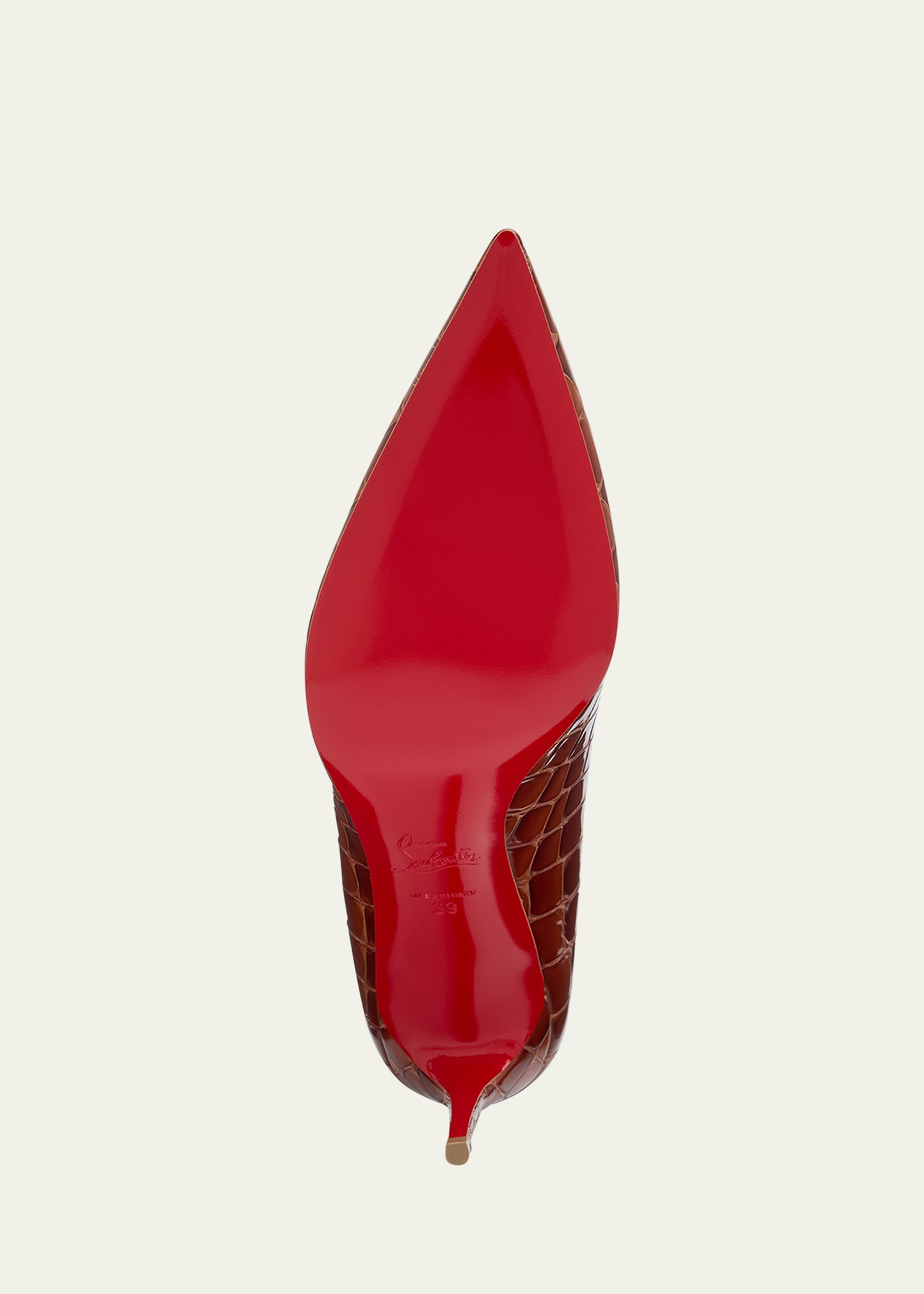 Christian Louboutin Kate Croco Red Sole Classic Pumps