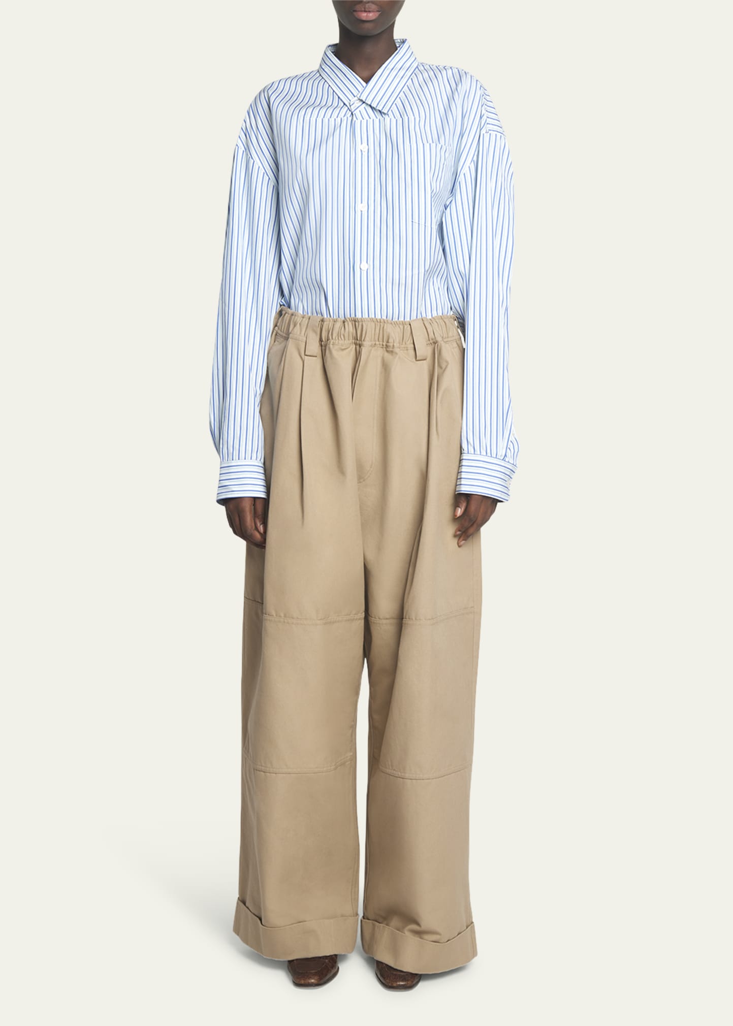 MERYLL ROGGE Drawstring Chino Wide Leg Pants - Bergdorf Goodman