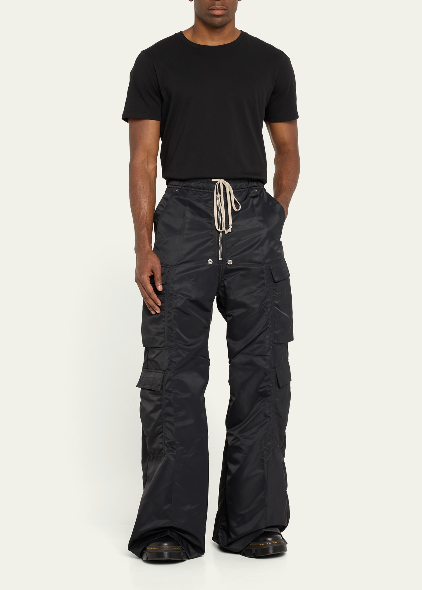 DRKSHDW RICK OWENS Men's Nylon Double Cargo Jumbo Bela Pants