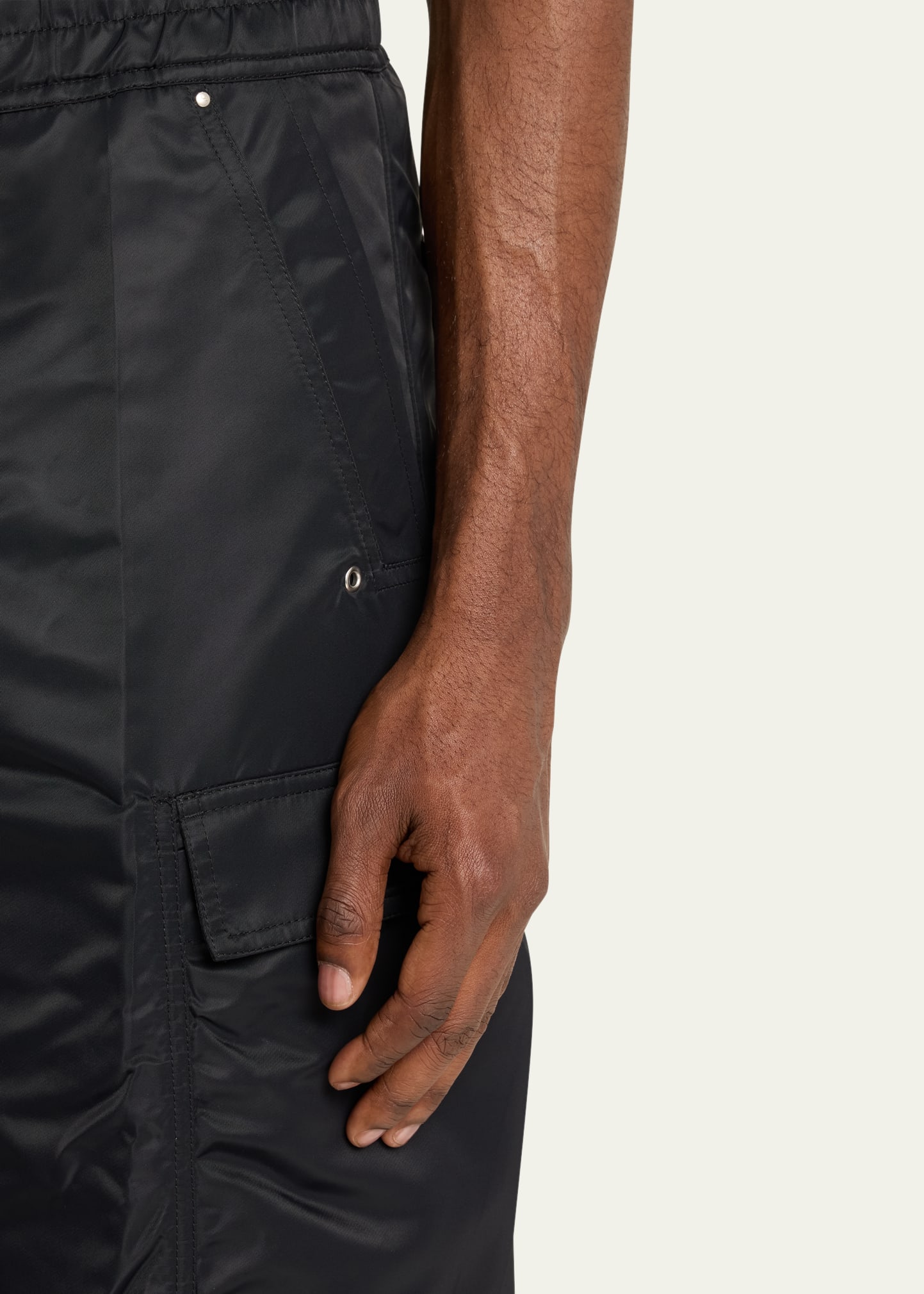 DRKSHDW RICK OWENS Men's Nylon Double Cargo Jumbo Bela Pants