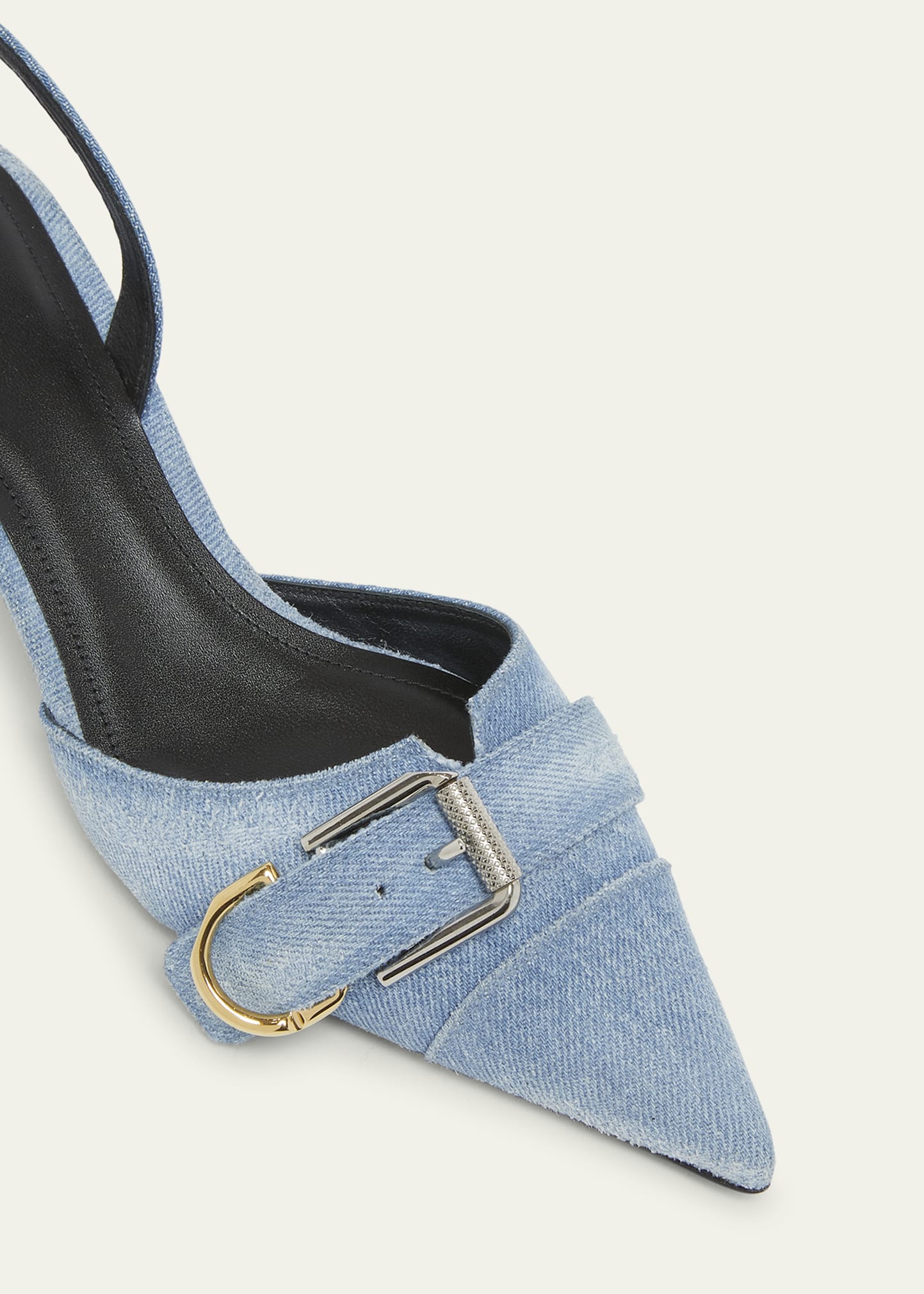 Givenchy Voyou Denim Buckle Slingback Pumps - Bergdorf Goodman