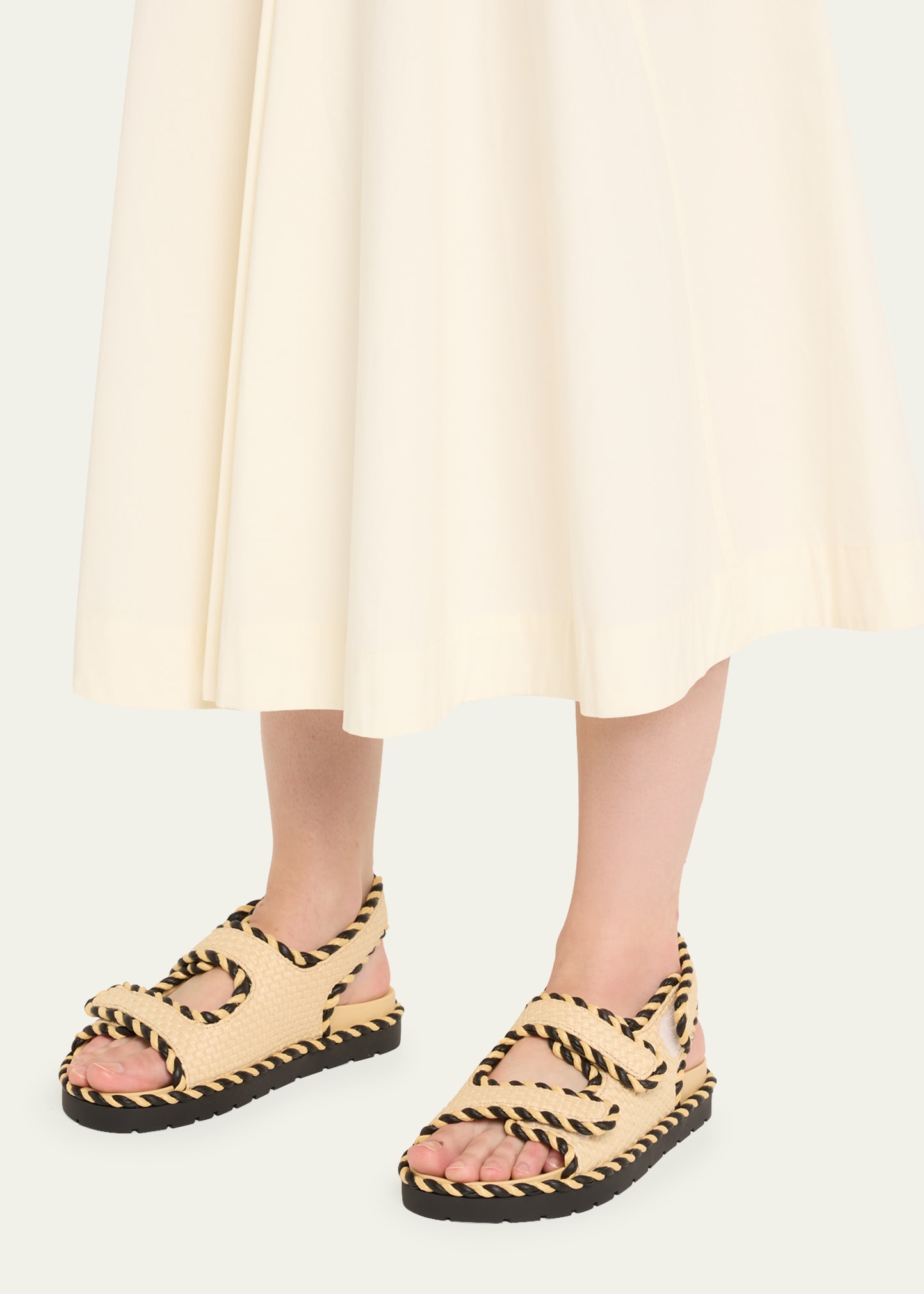Bottega Veneta Raffia Dual-Grip Slingback Sandals - Bergdorf