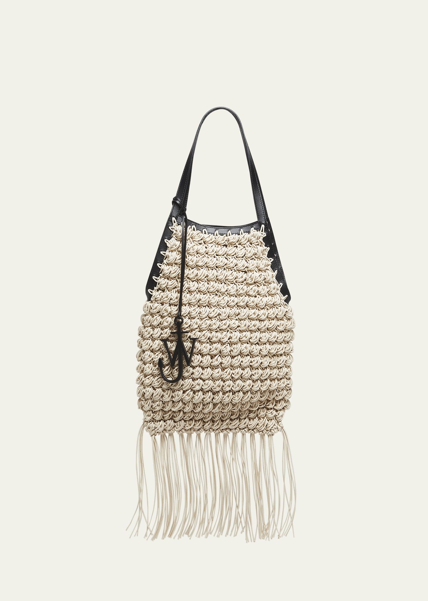 JW Anderson Fringe Popcorn Crochet Shopper Tote Bag