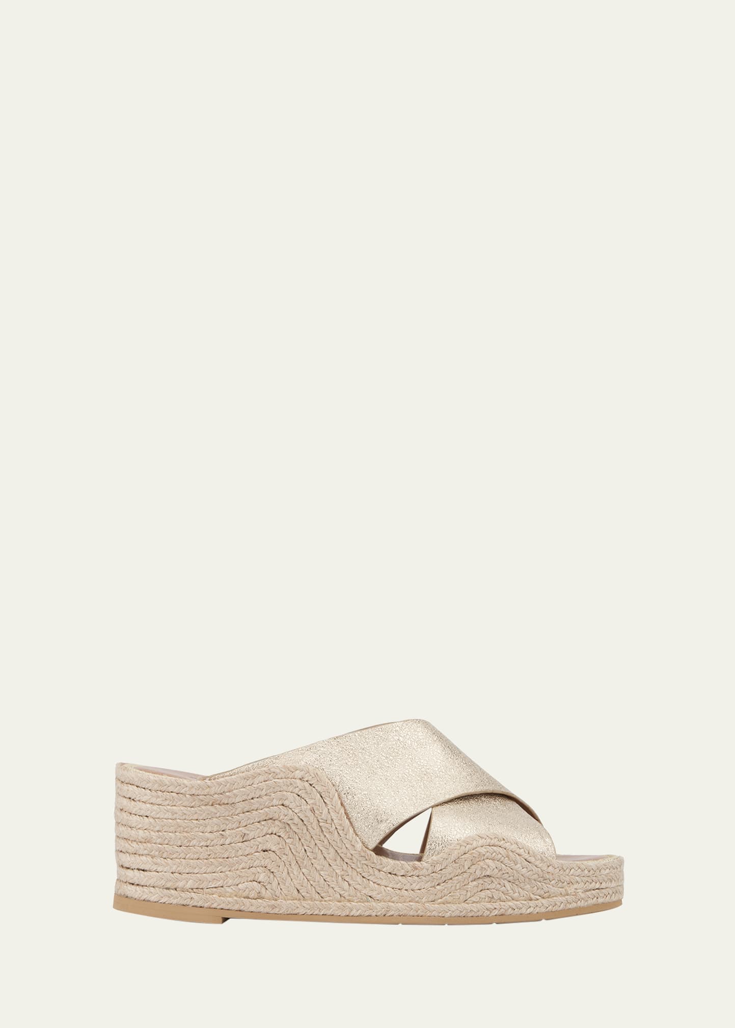 Aquatalia Marina Metallic Crisscross Wedge Espadrilles