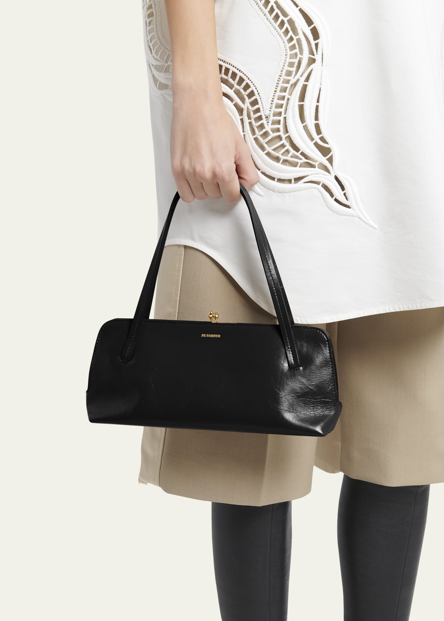 Jil Sander Goji Small Calfskin Top-Handle Bag - Bergdorf Goodman