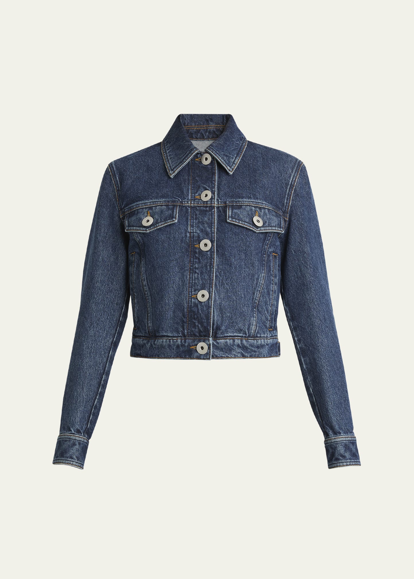 French high quality Connection Patched Denim Cropped Jacket