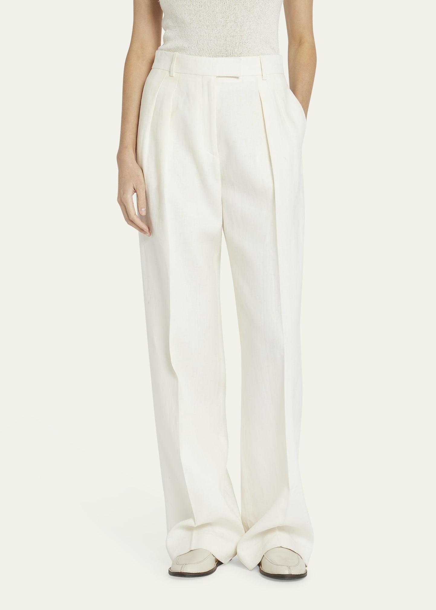 パンツ The Row Antone Trouser Antone high-rise virgin wool wide-leg pants in red - The Row