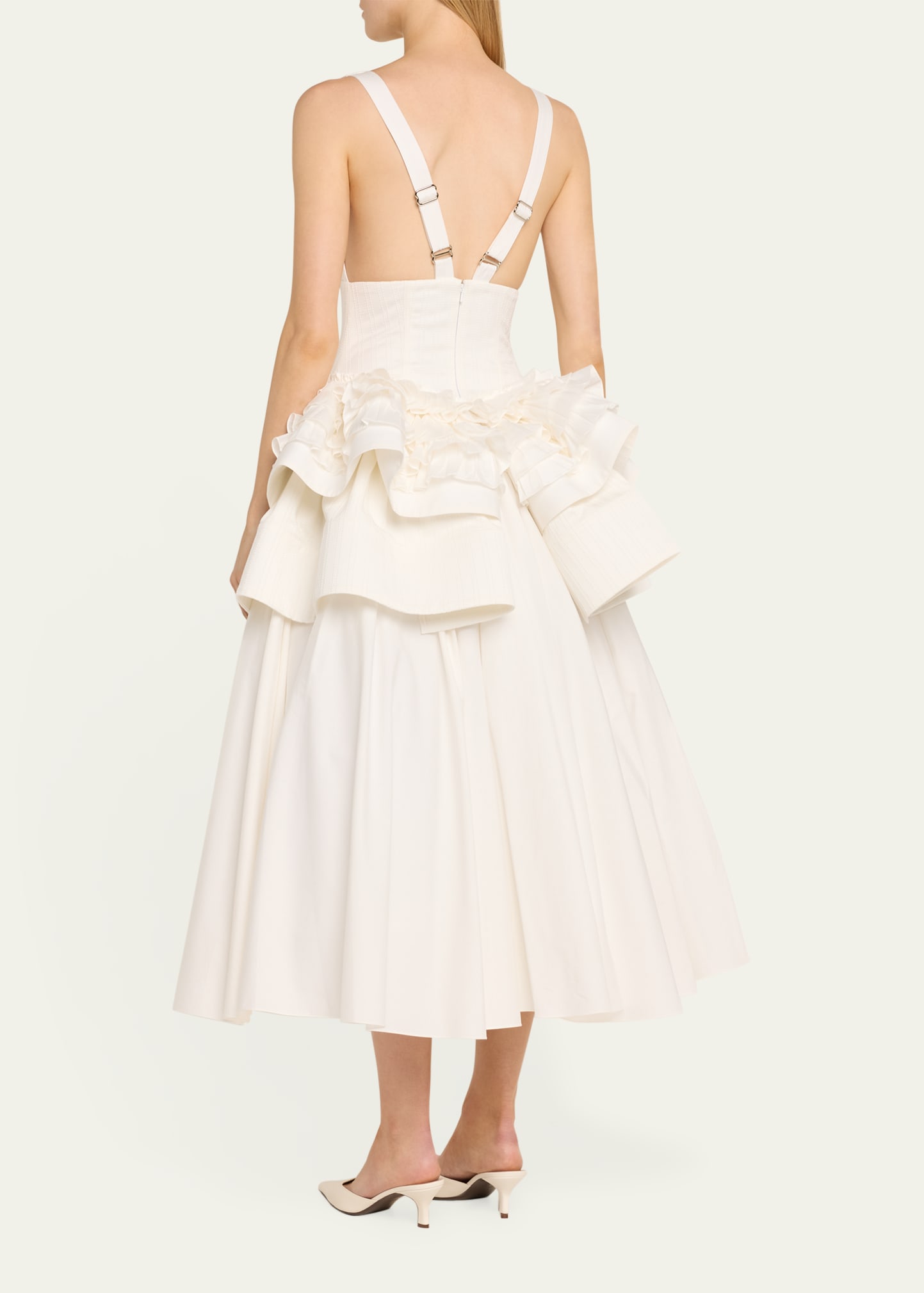 CHRISTOPHER JOHN ROGERS Tiered Ruffle Peplum Midi Dress - Bergdorf Goodman