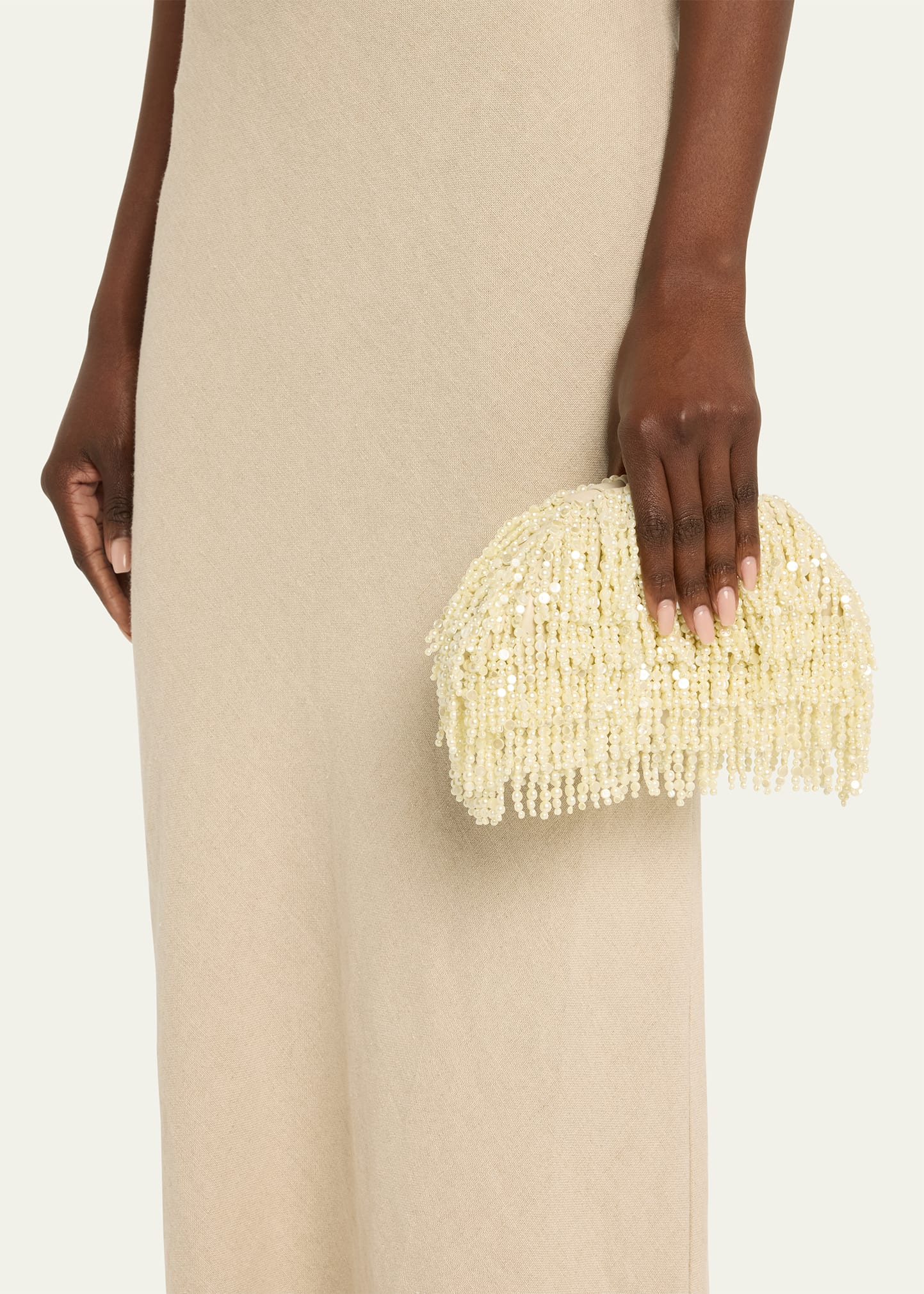 Cult Gaia Jaala Nano Beaded Fringe Clutch Bag - Bergdorf Goodman