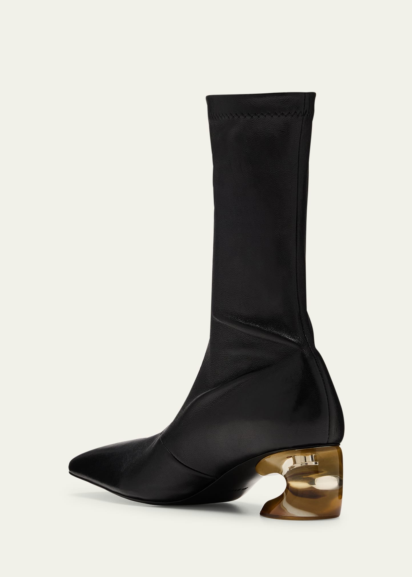 Jil Sander Stretch Leather Clear-Heel Mid Boots - Bergdorf Goodman