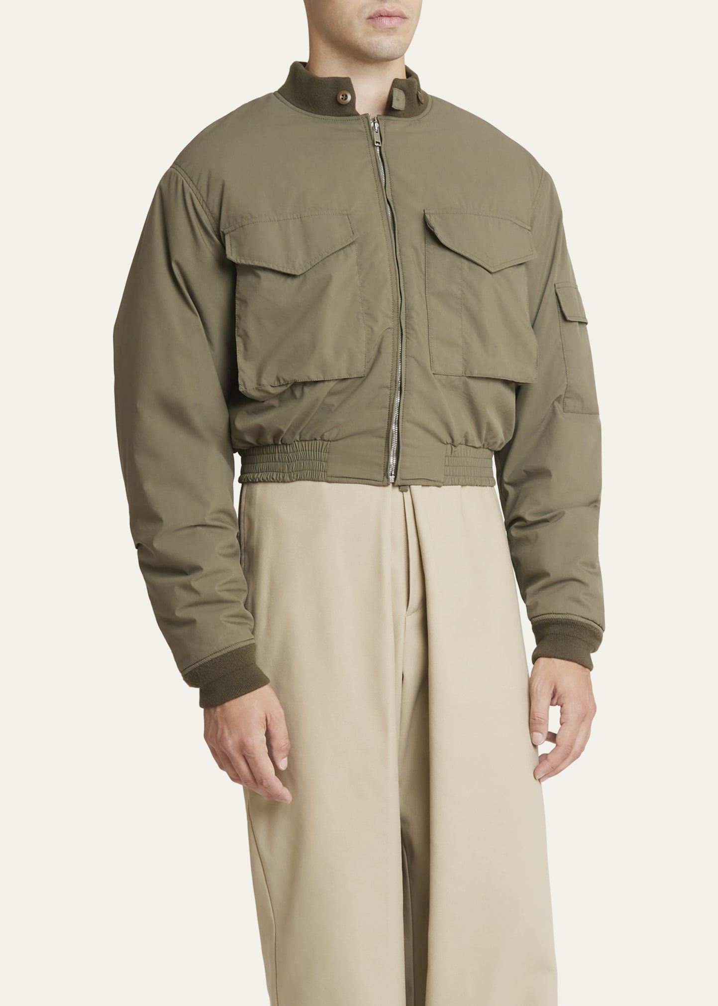 Givenchy Men's Cropped Military Bomber Jacket - Bergdorf Goodman