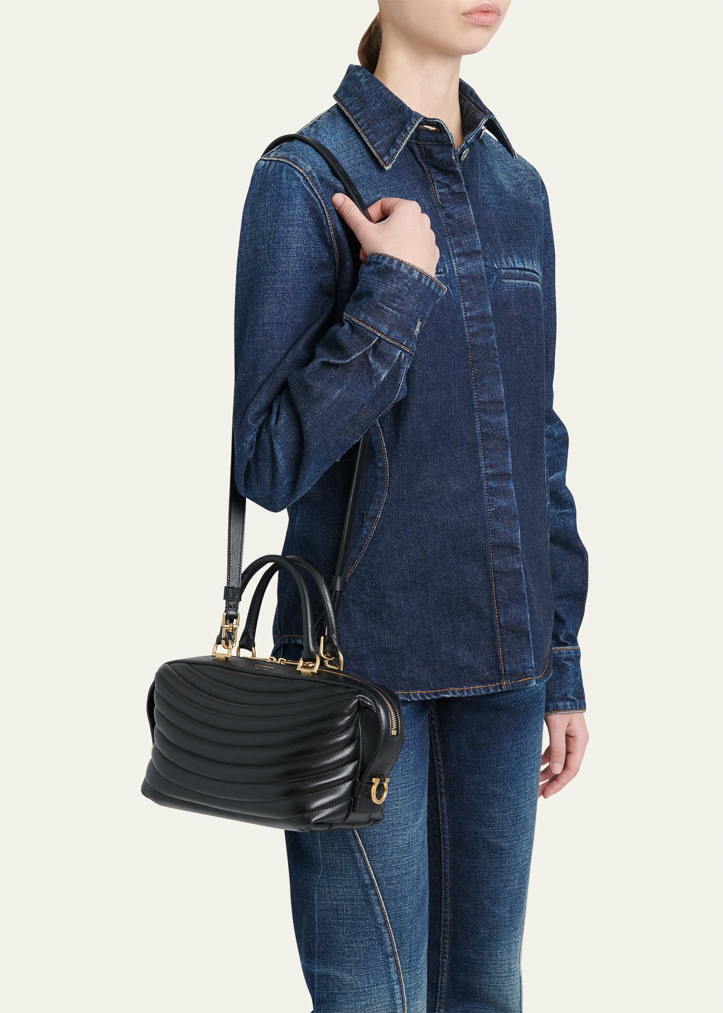 FERRAGAMO Quilted Bowling Leather Top-Handle Bag - Bergdorf Goodman