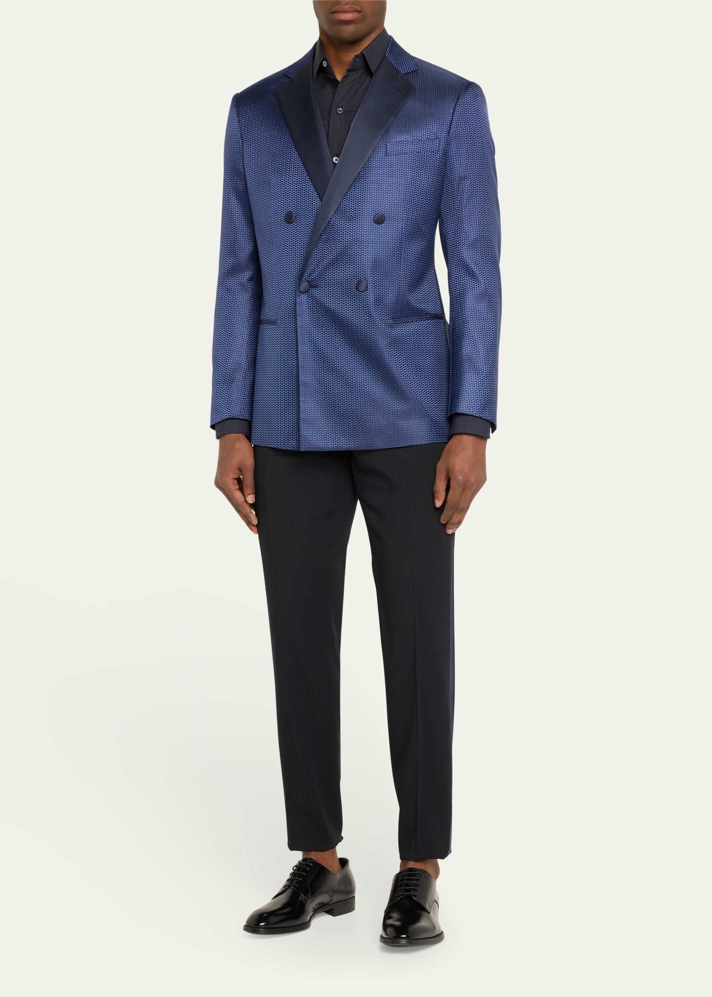 Giorgio Armani Men's Chevron Double-Breasted Dinner Jacket
