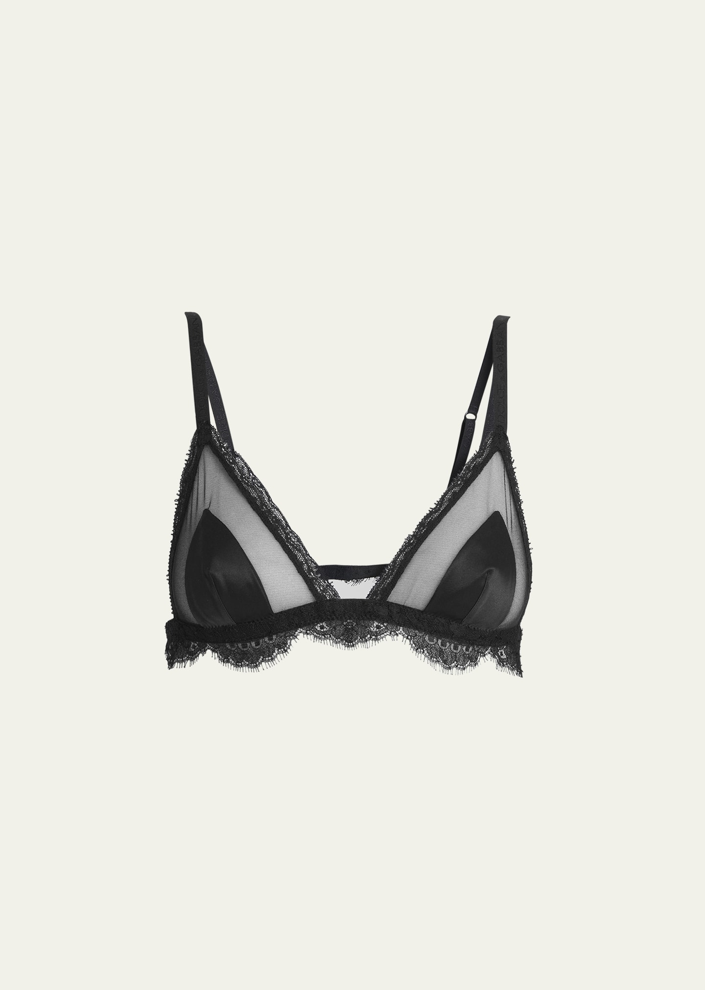 Black lace triangle bra