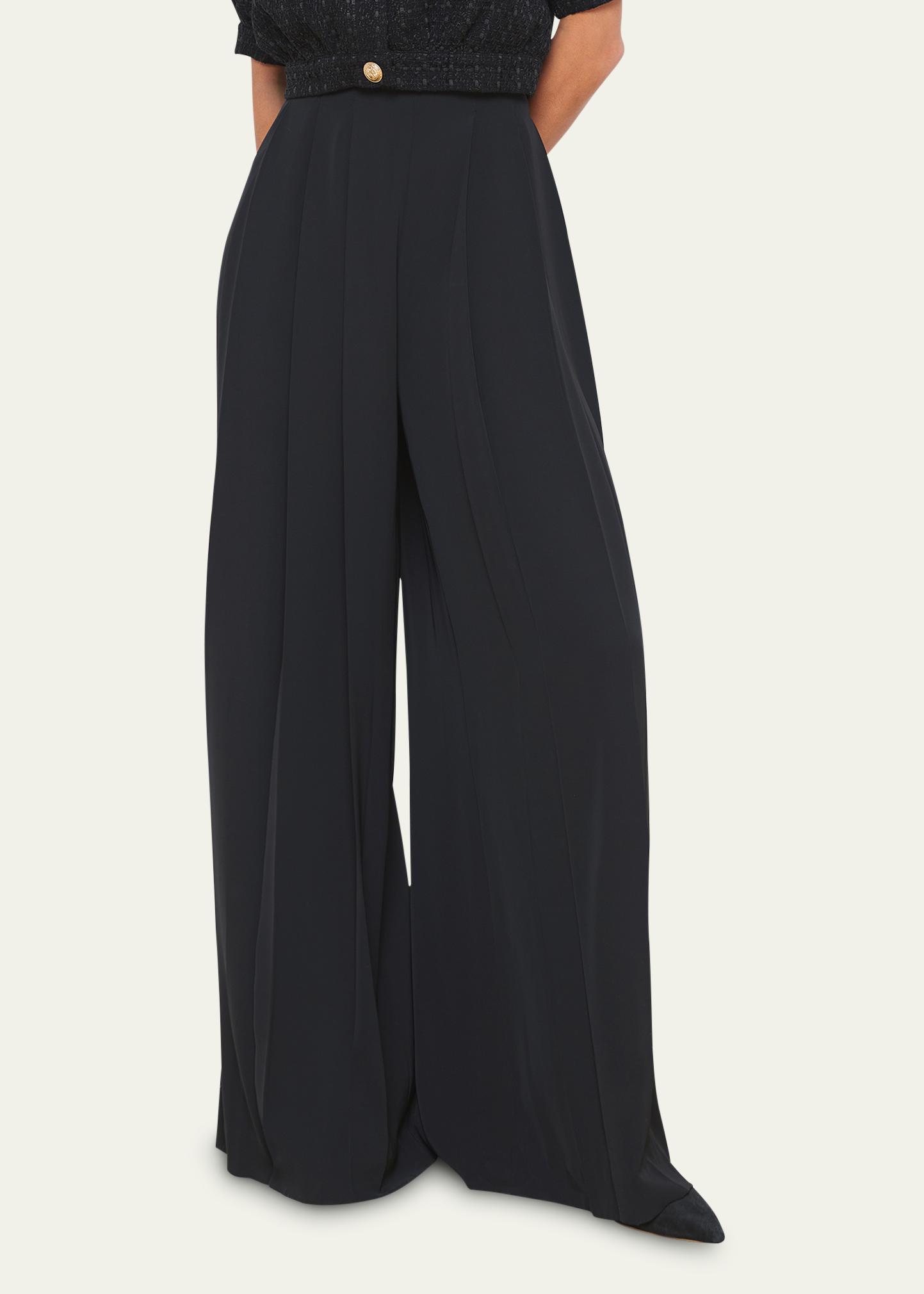 L'AGENCE Nova Mid-Rise Wide-Leg Pleated Pants - Bergdorf Goodman