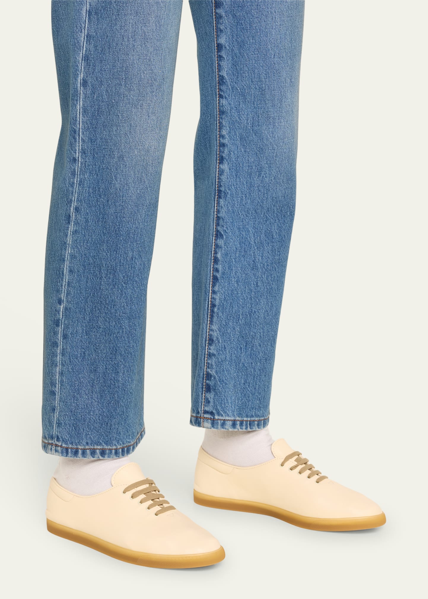 THE ROW Sam Leather Tennis Sneakers - Bergdorf Goodman