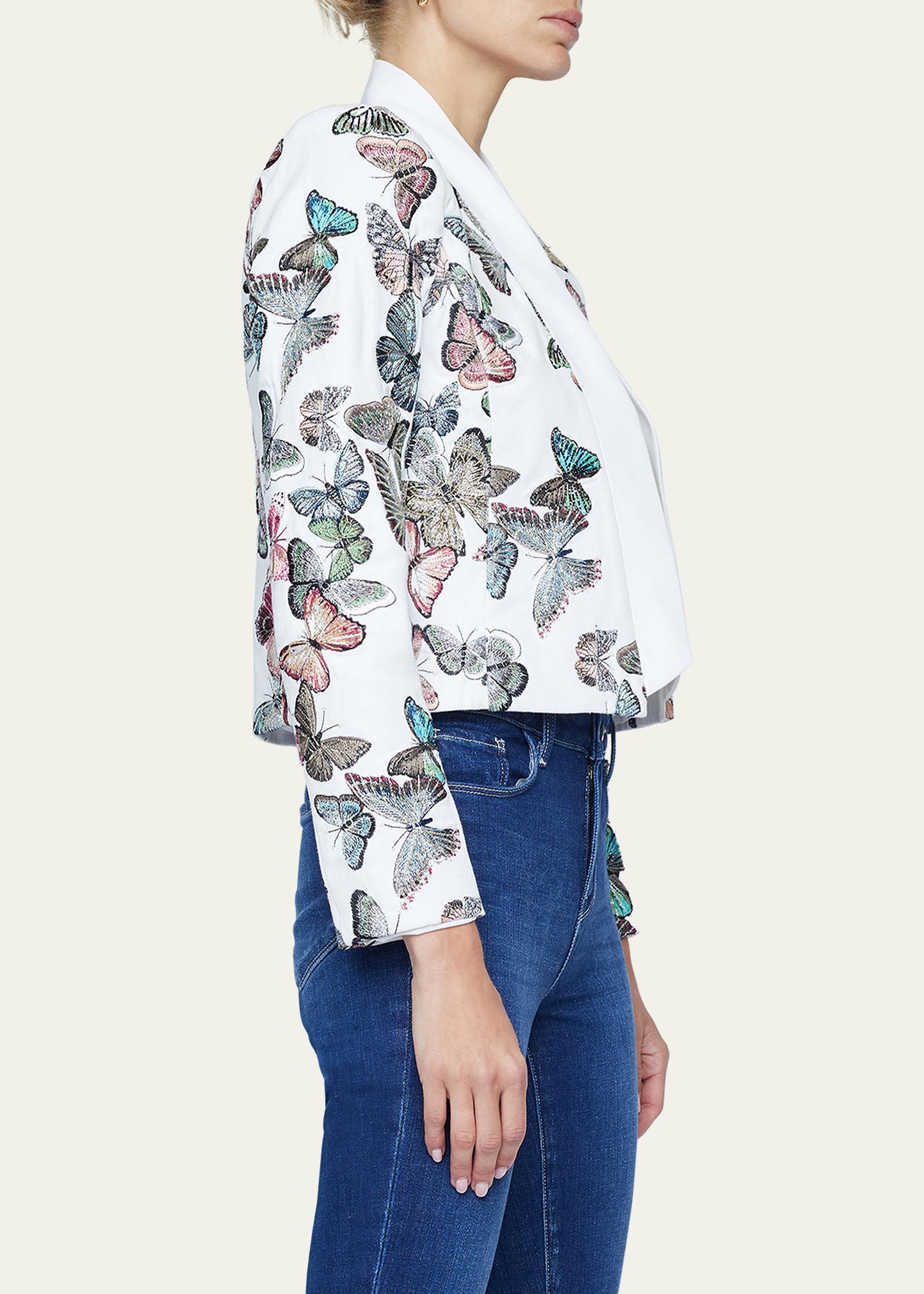 L'Agence Ace Butterfly Embroidered Jacket - Bergdorf Goodman