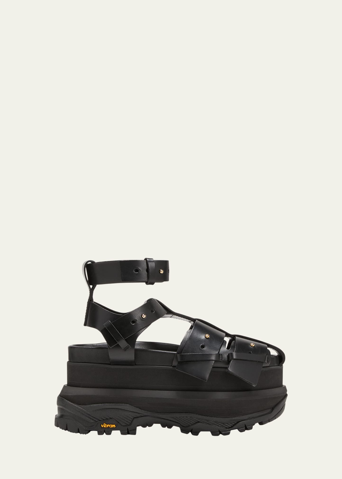 SACAI Leather Ankle-Cuff Platform Fisherman Sandals - Bergdorf Goodman