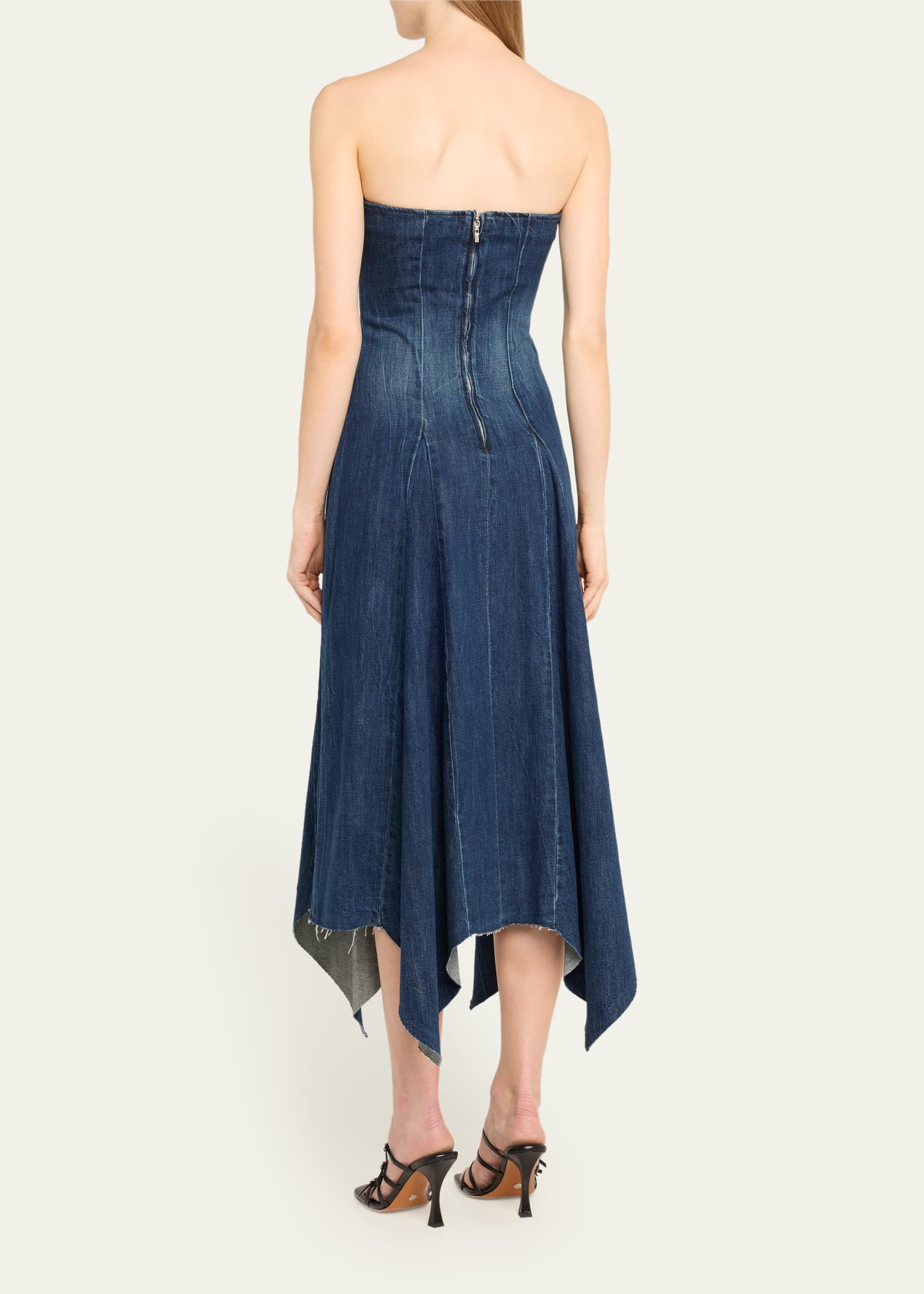 EB DENIM Eliana Strapless Denim Midi Dress - Bergdorf Goodman