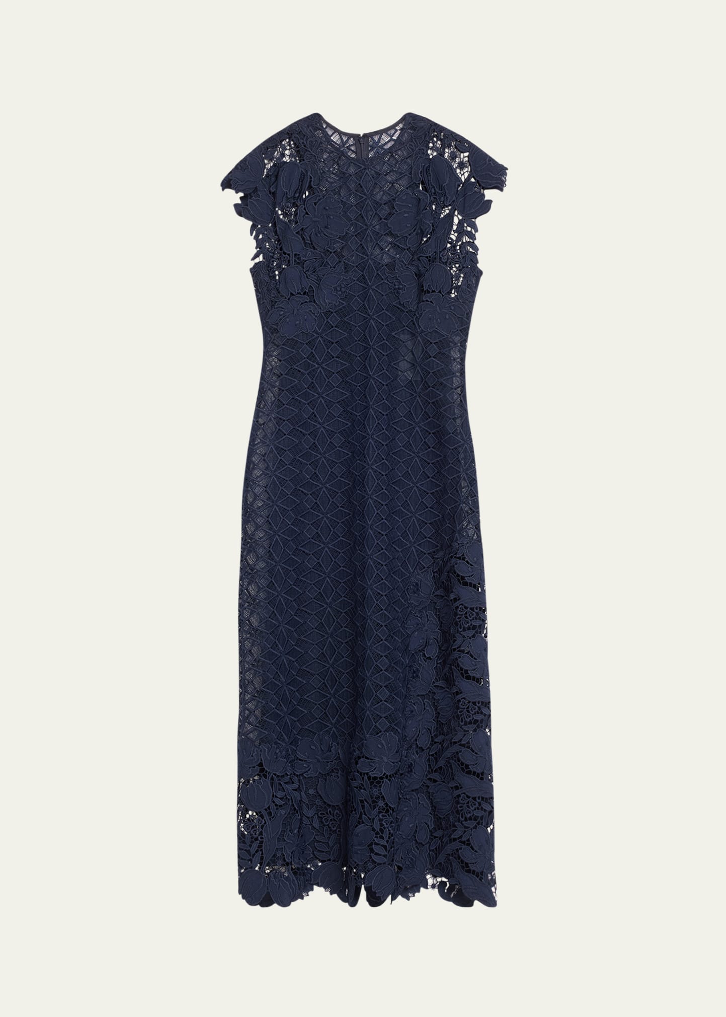 Lela Rose Floral Lace Pencil Dress