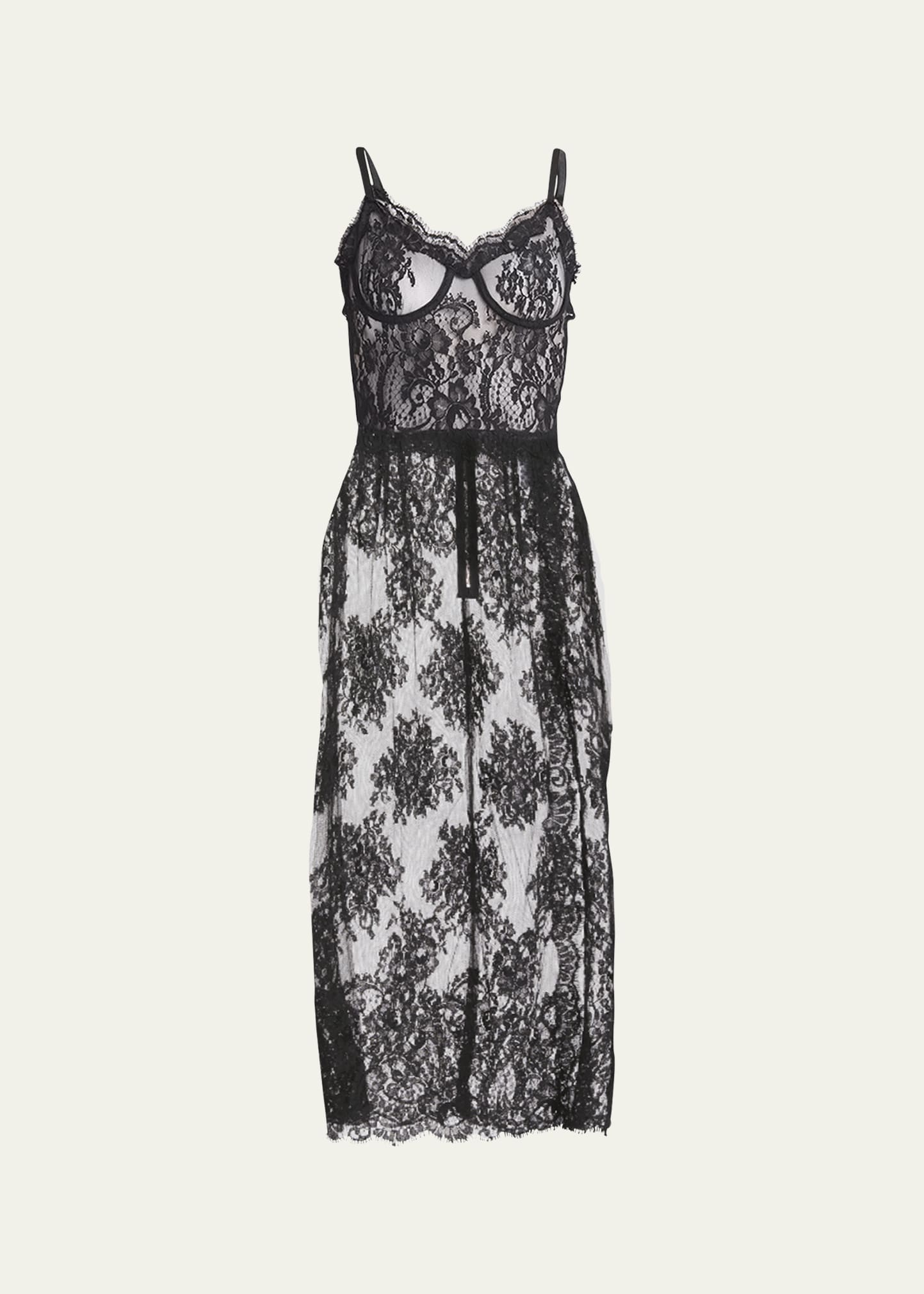 Dolce&Gabbana Pizzo Chantilly Lace Bustier Midi Dress - Bergdorf Goodman