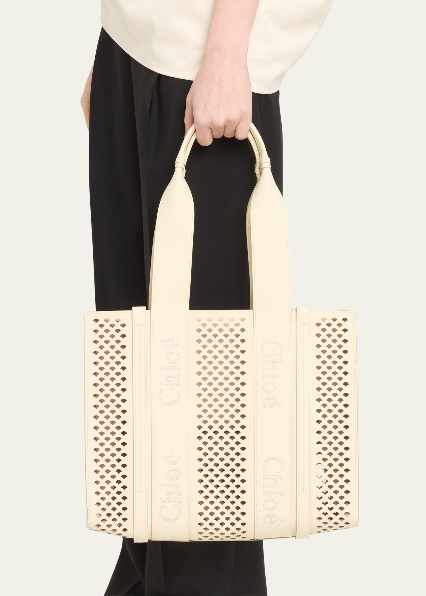 トートバッグ Chloe Woody Medium' Shopping Bag Chloé Woody Medium Canvas Tote | Bloomingdale's