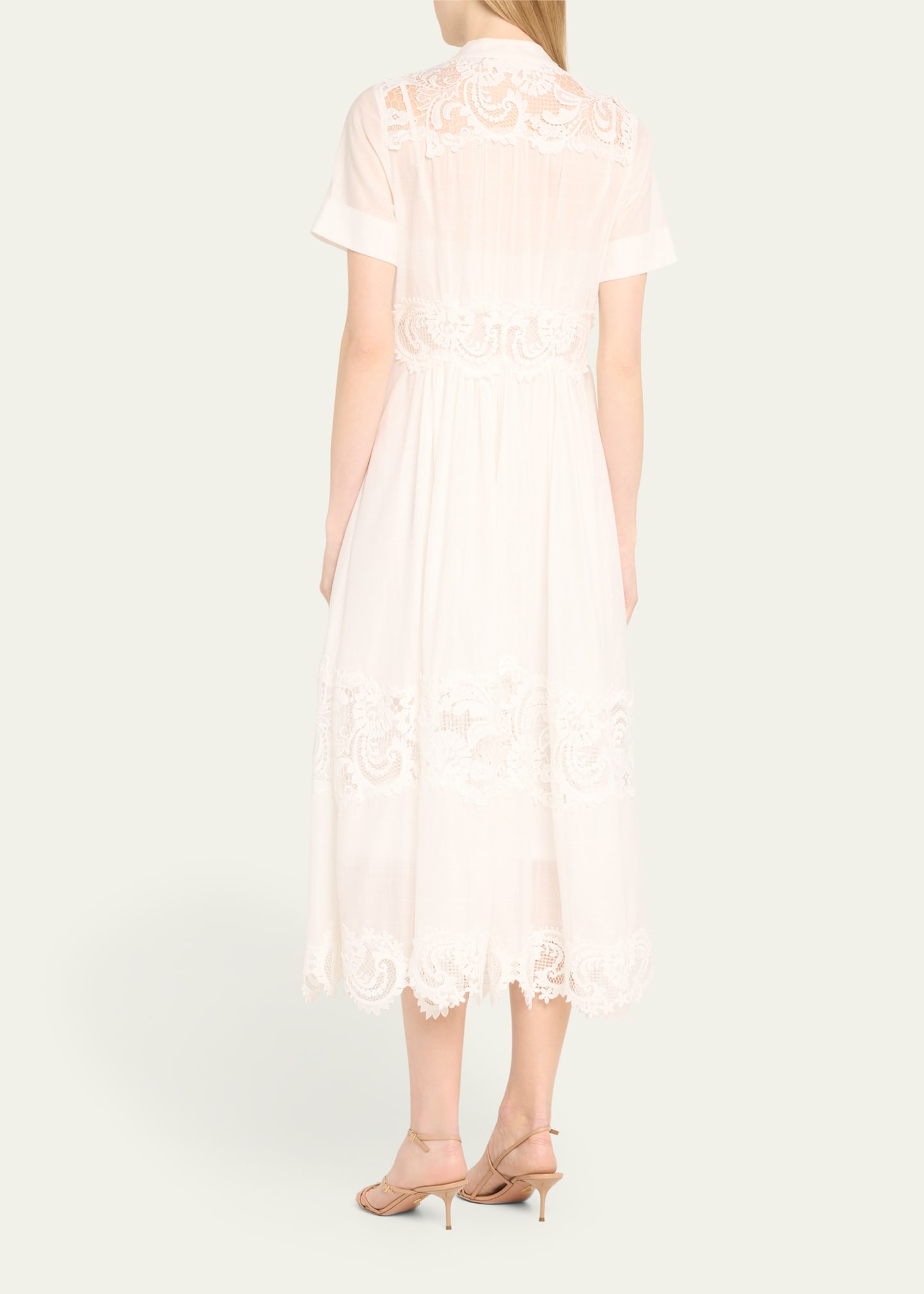 zimmermann lace trim dress Everley Lace Trim Slip Dress Yellow Watercolour Floral main image 0