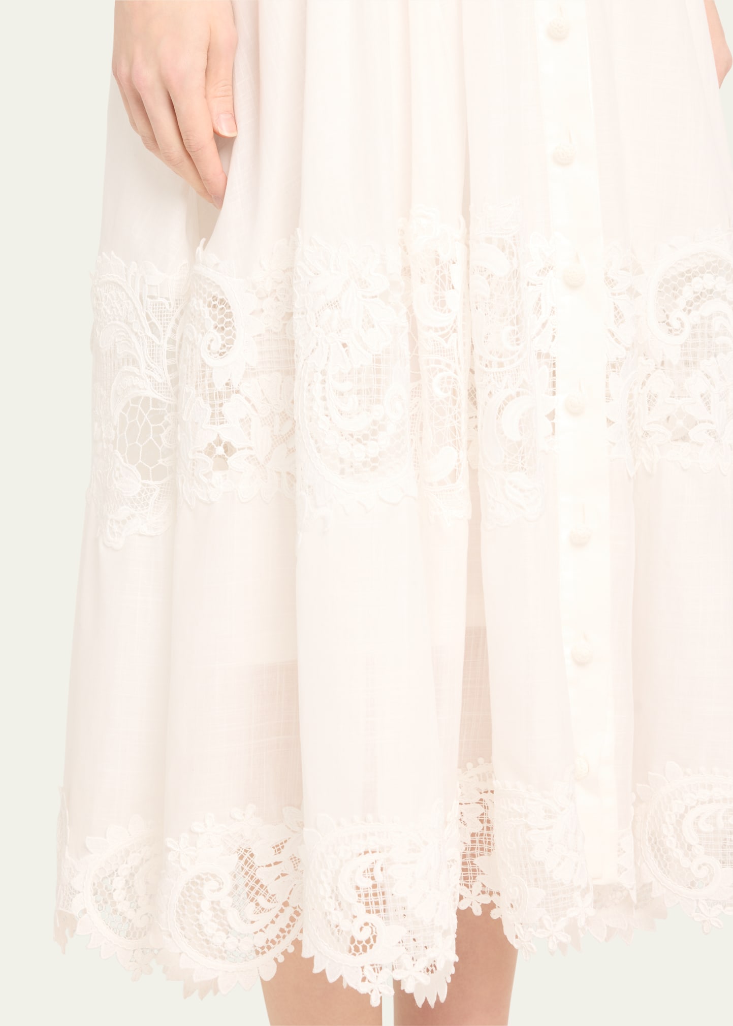 Zimmermann Pop Lace-Trim Midi Dress - Bergdorf Goodman