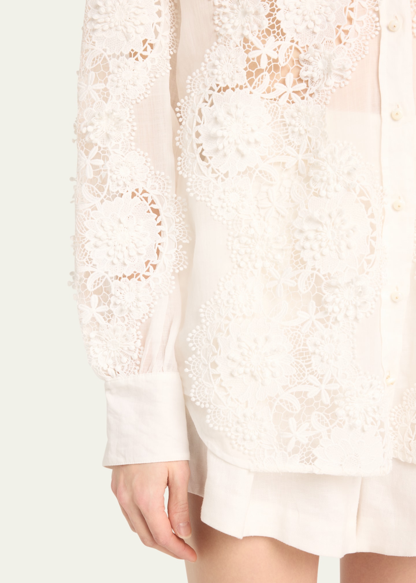 Zimmermann Halliday Lace Flower Shirt - Bergdorf Goodman