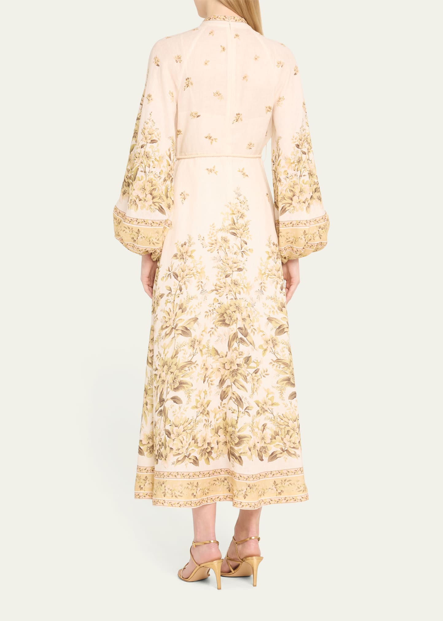 Zimmermann Golden Buttoned Midi Dress - Bergdorf Goodman