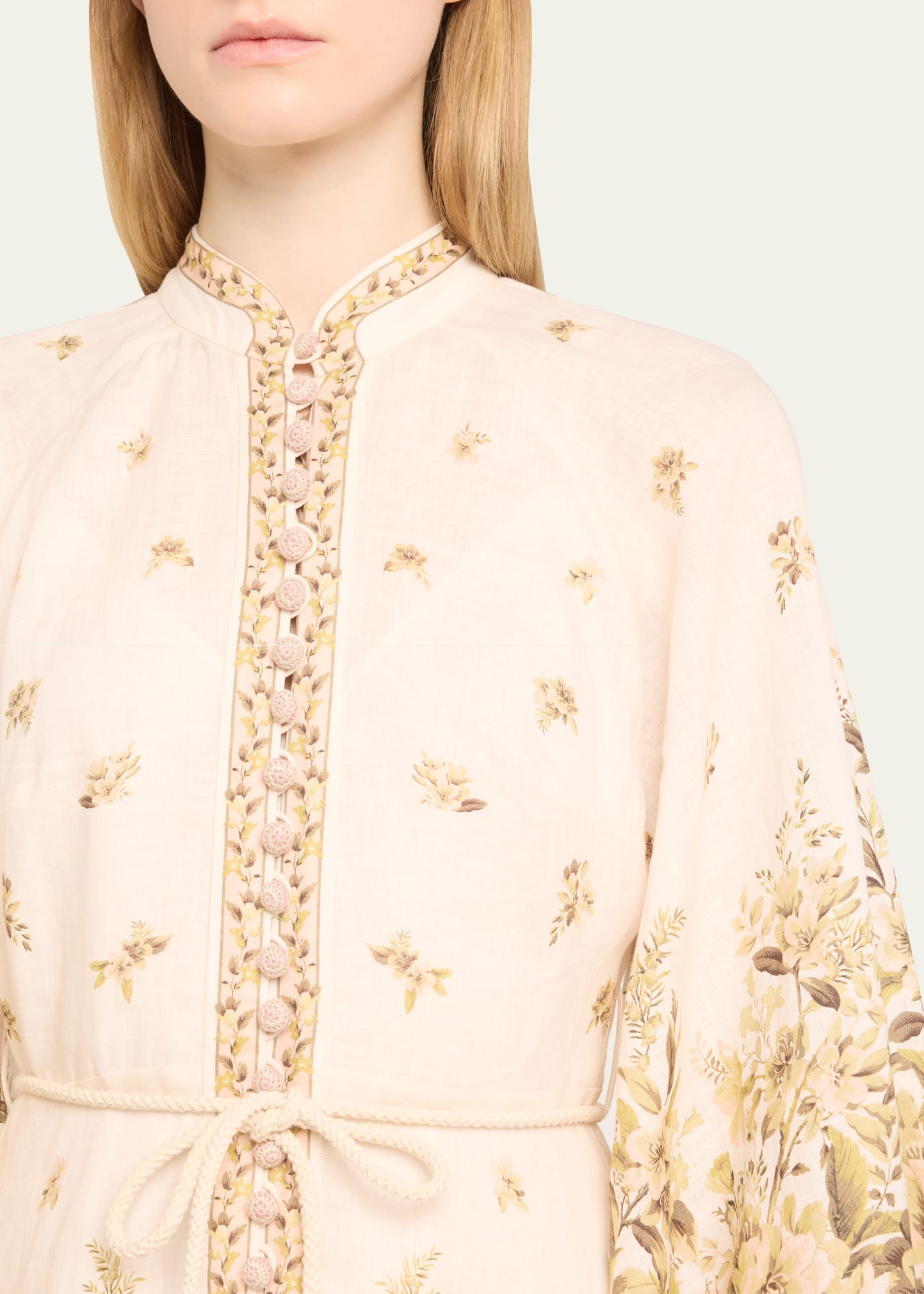 golden buttoned midi dress Zimmermann Crush Buttoned Midi Dress Ciara Floral main image 1