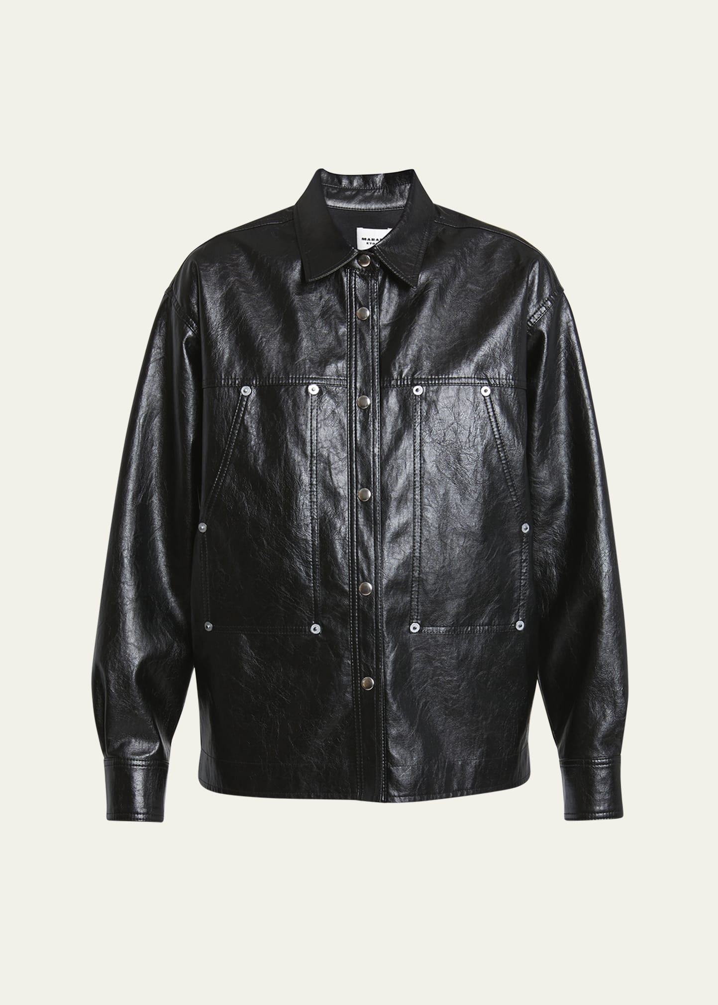 【関税&送料込】Marant Etoile Jacket Abelia Etoile Isabel Marant Abelia Faux Leather Shirt Jacket