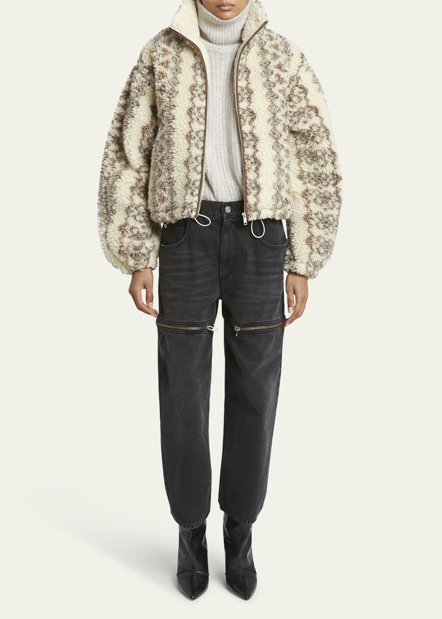 Etoile Isabel Marant Mackensy Fuzzy Zip-Front Jacket - Bergdorf