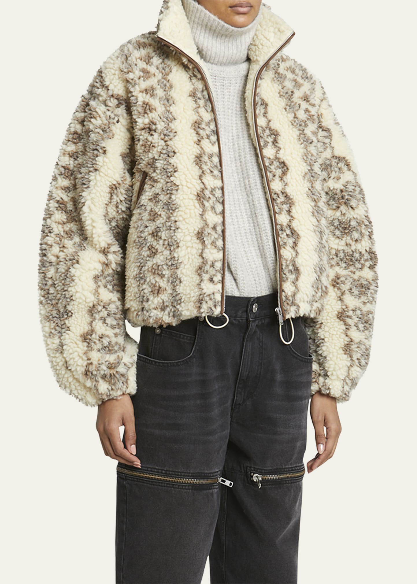 Etoile Isabel Marant Mackensy Fuzzy Zip-Front Jacket - Bergdorf