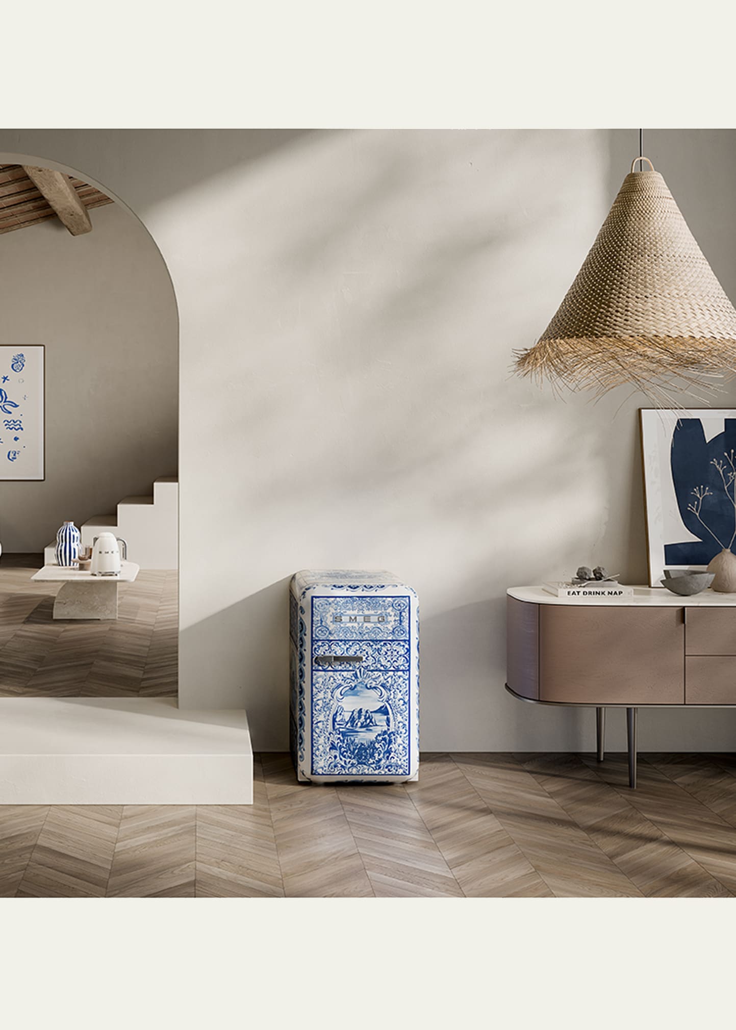 Smeg x Dolce Gabbana Blu Mediterraneo FAB5 Mini Fridge