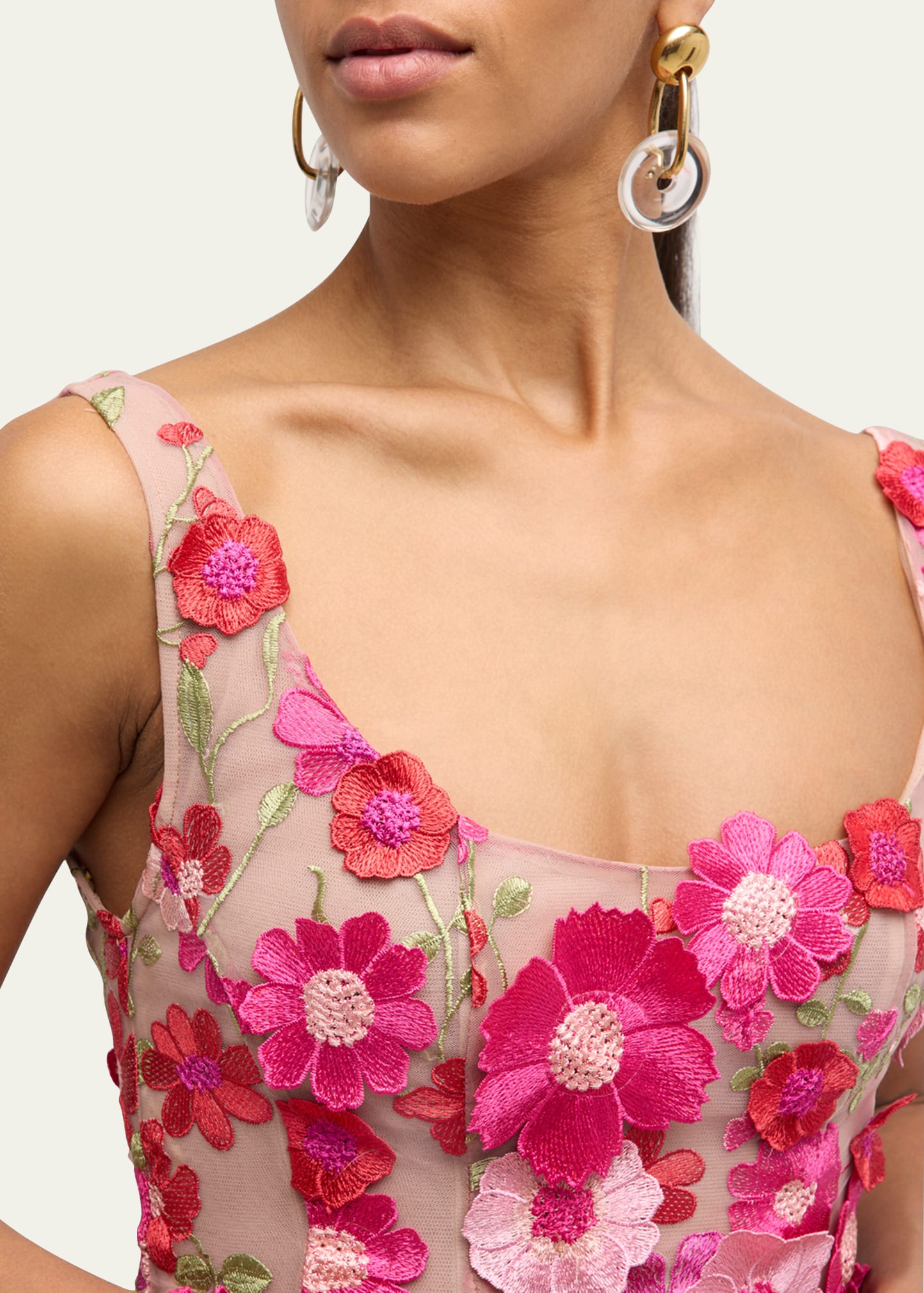 jasmine embroidered floral applique mini dress Jasmine Maraya Floral Applique Mini Dress