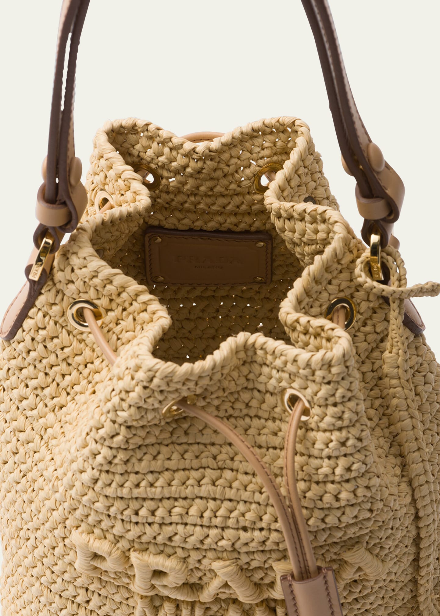 Prada Logo Crochet Bucket Bag - Bergdorf Goodman