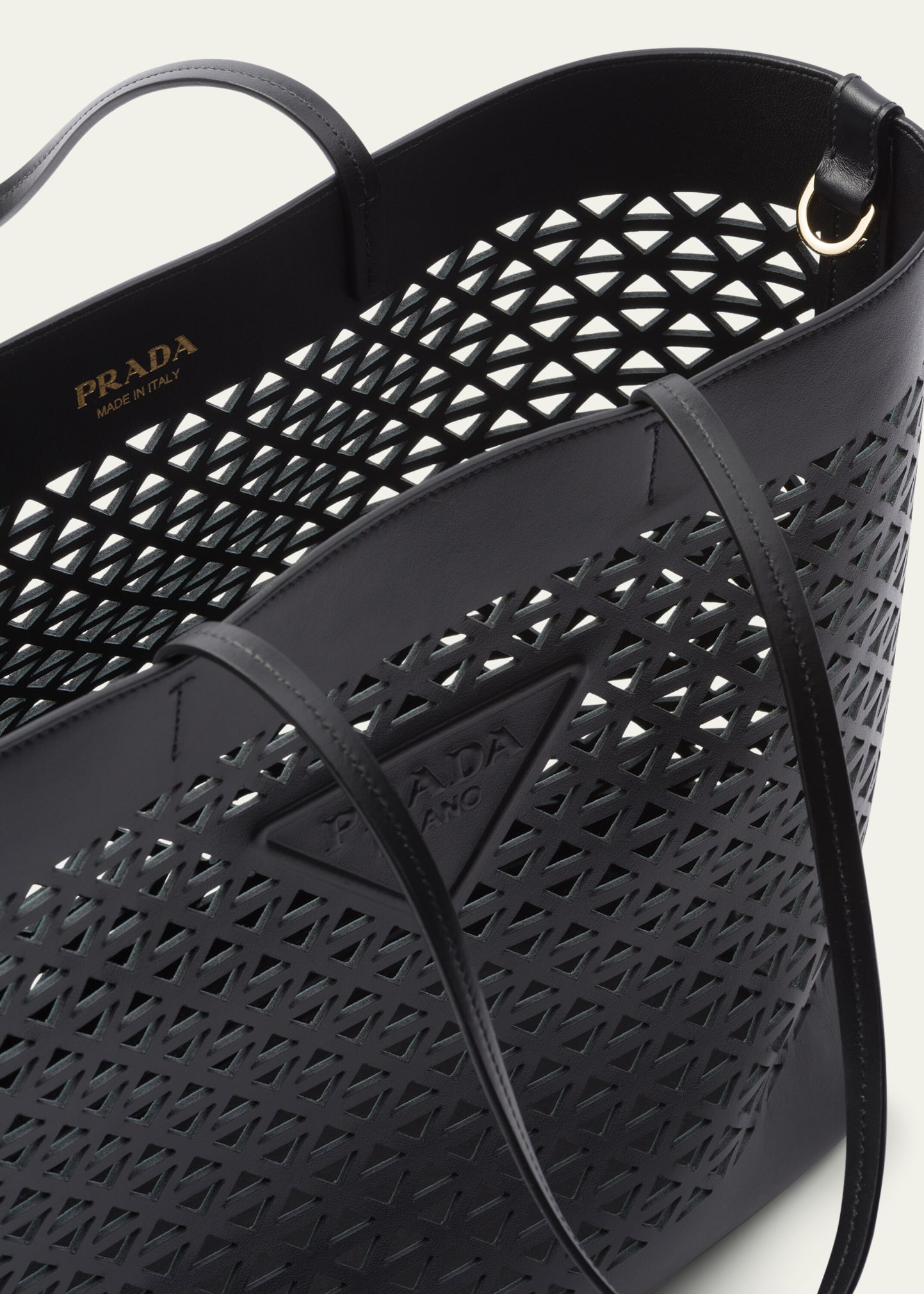 バッグ PRADA Black Perforated Leather Tote Bag 0400021866446_BLACK?wid=600&