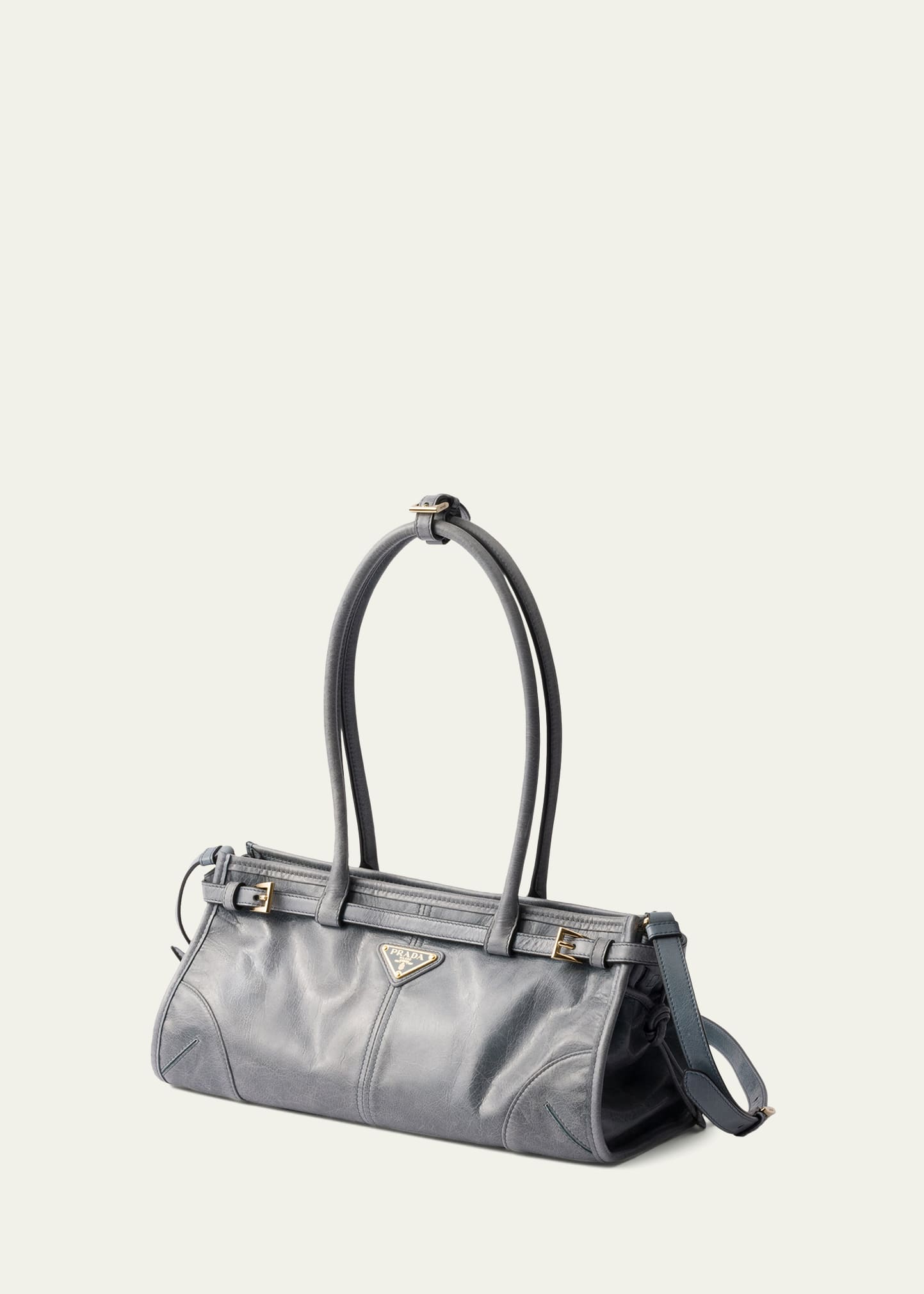 PRADA グレー ボストンバッグ Prada Bonnie Medium Leather Shoulder Bag - Bergdorf Goodman