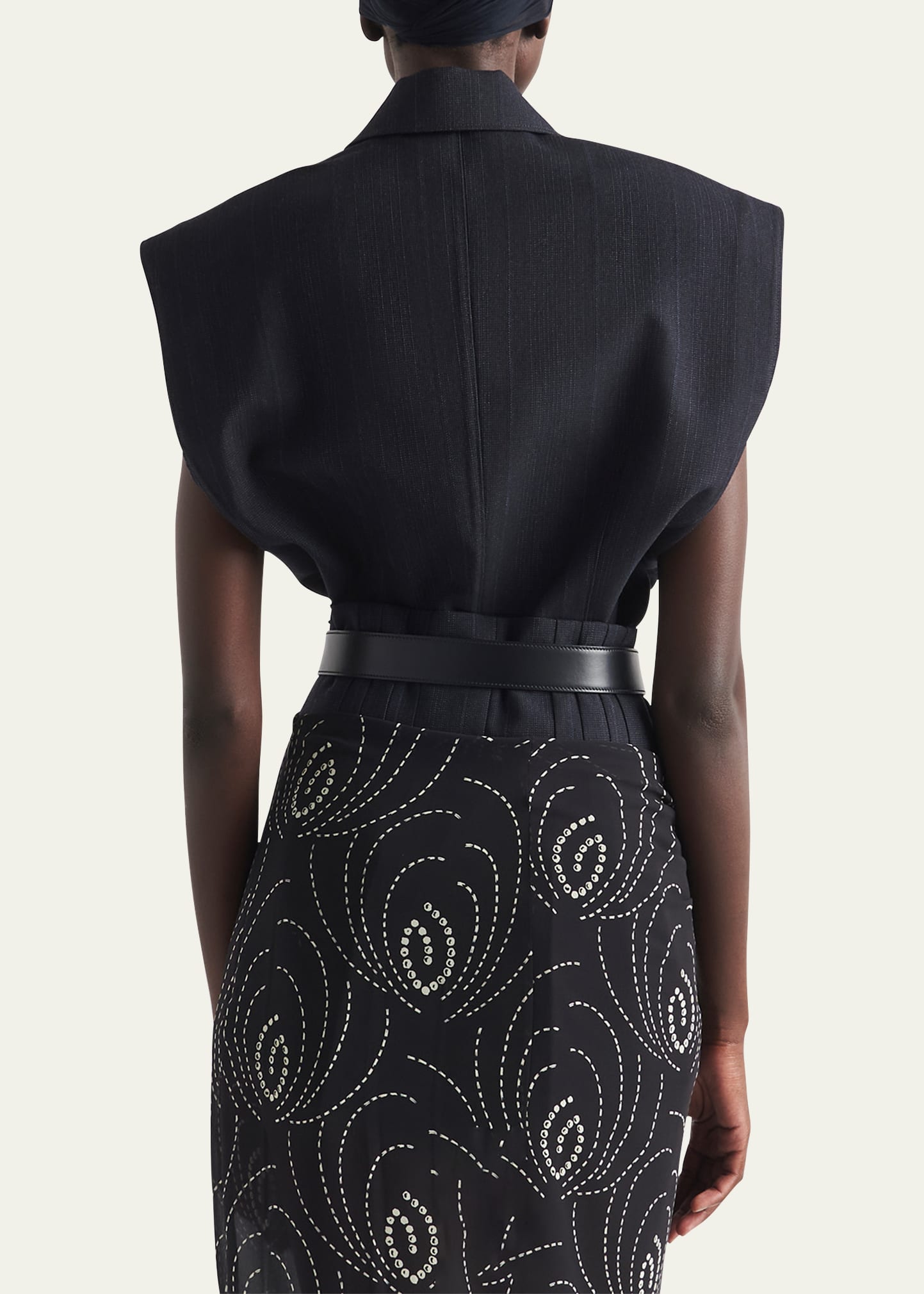 Prada Belted Cap-Sleeve Wool Vest - Bergdorf Goodman