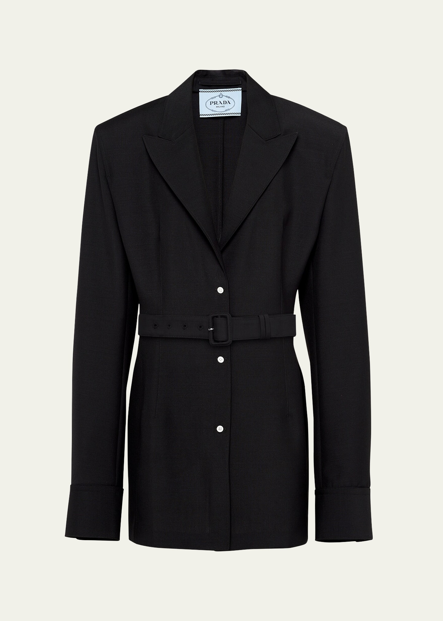 PRADA＊Single-breasted light mohair jacket ジャケット＊送込 Prada Single-Breasted Mohair Wool Jacket - Grey | Editorialist